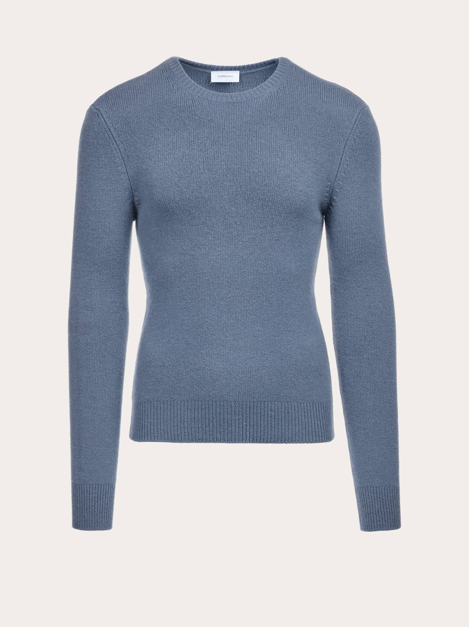 Shop Ferragamo Slim Fit Crew Neck Sweater In Grey