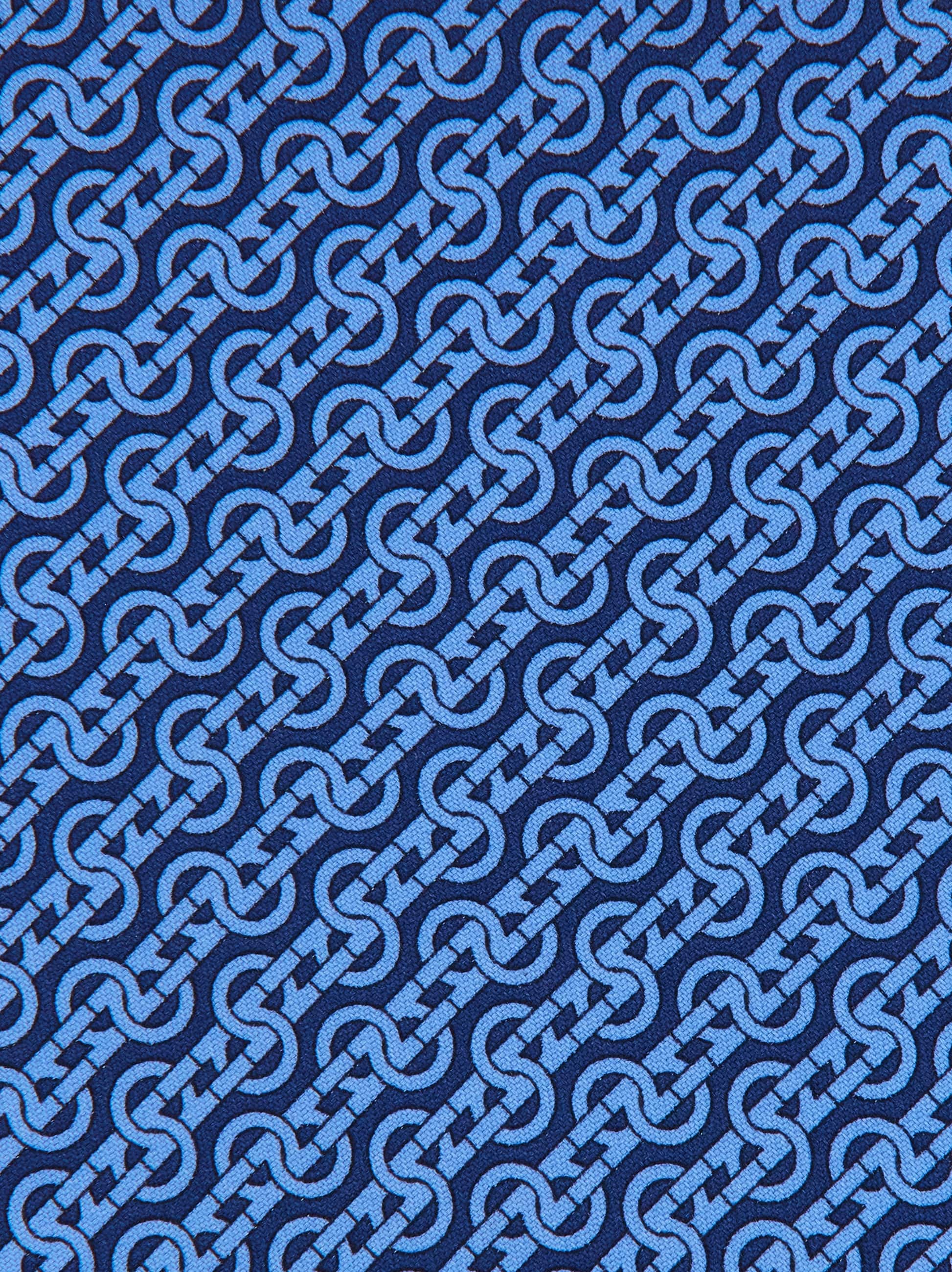  Ferragamo Herren Seidenkrawatte Mit Flechtwerk-print Blau 