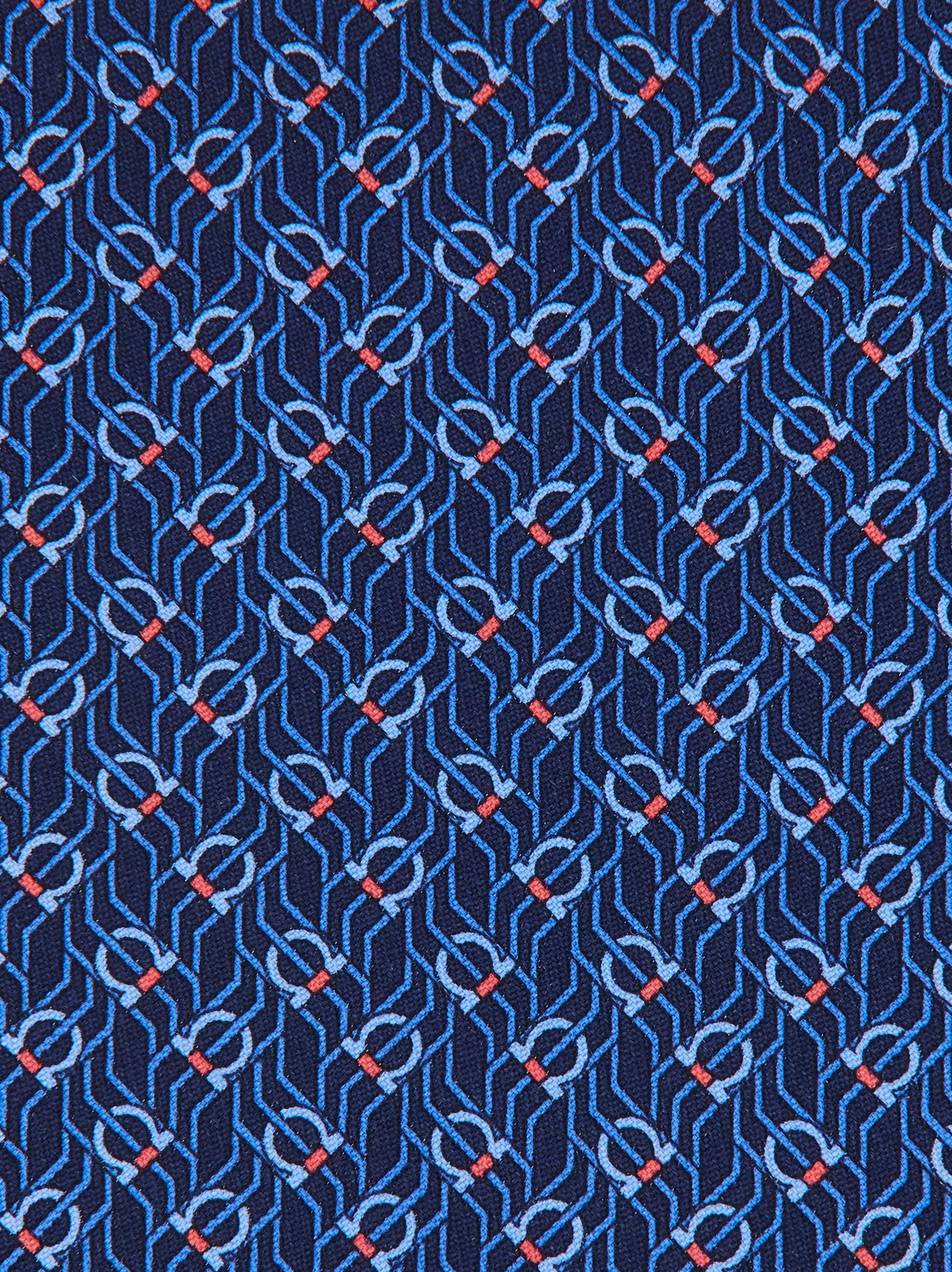  Ferragamo Herren Seidenkrawatte Mit Tetris-print Blau 
