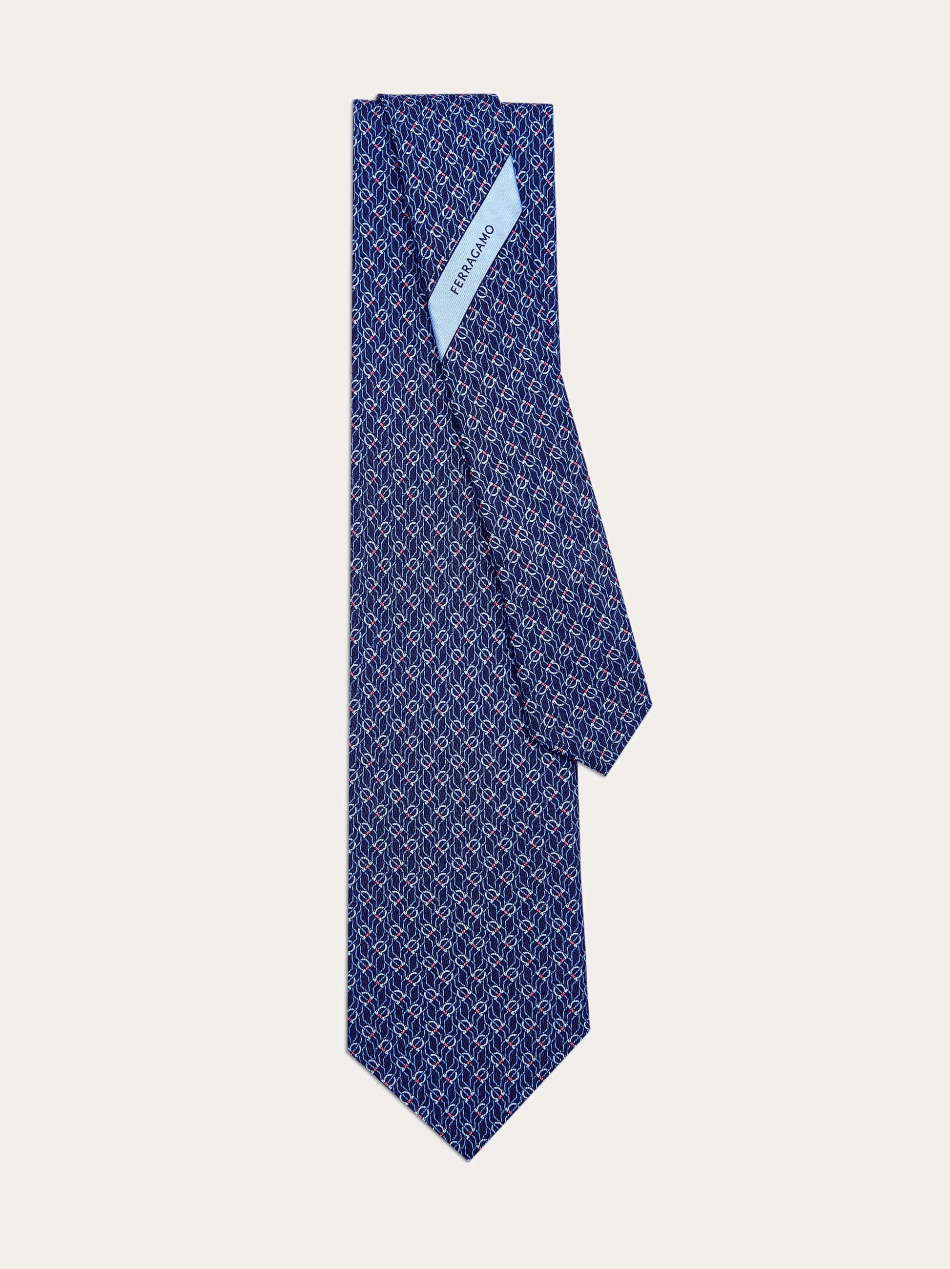  Ferragamo Herren Seidenkrawatte Mit Tetris-print Blau 