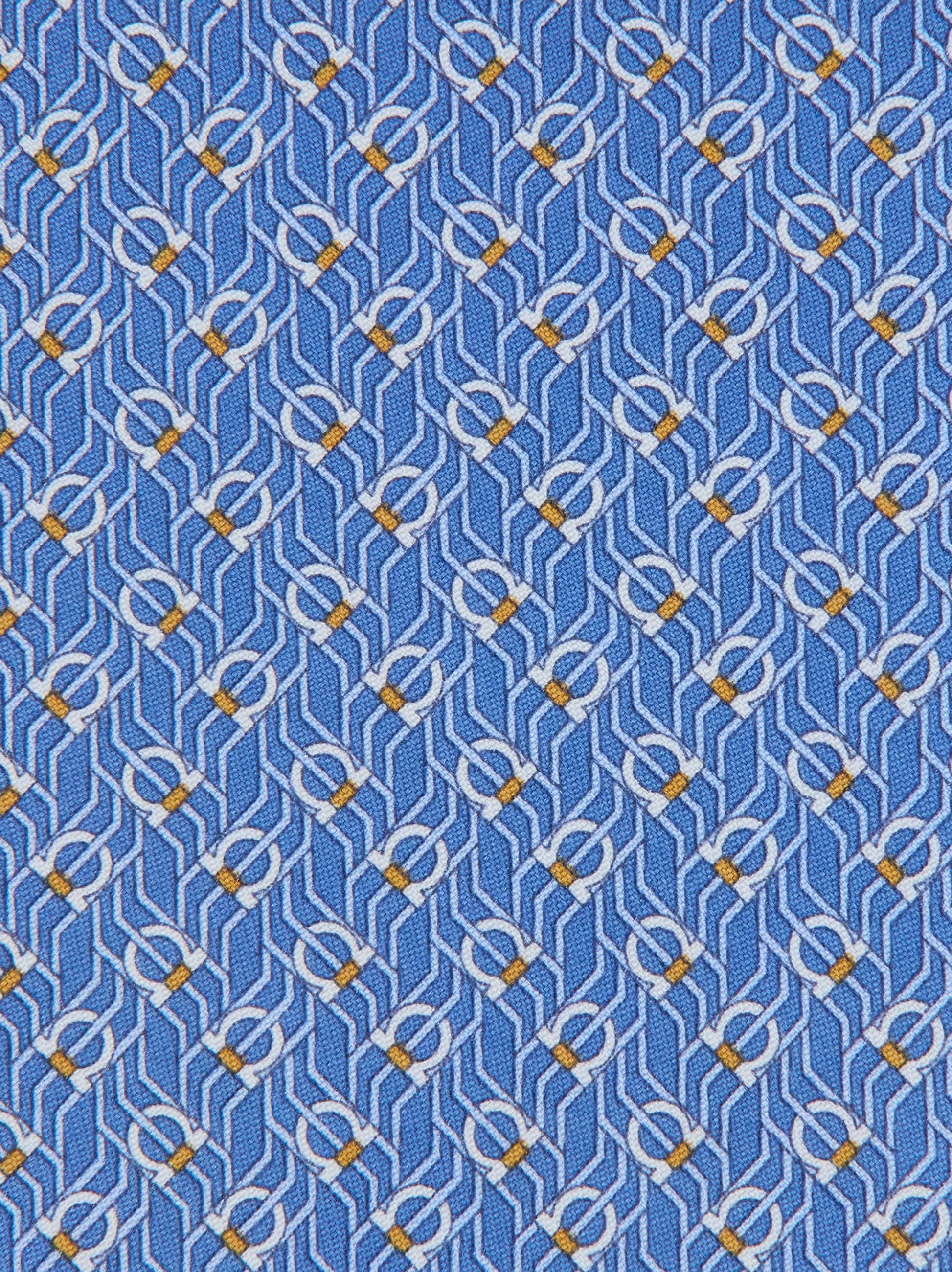  Ferragamo Herren Seidenkrawatte Mit Tetris-print Blau 