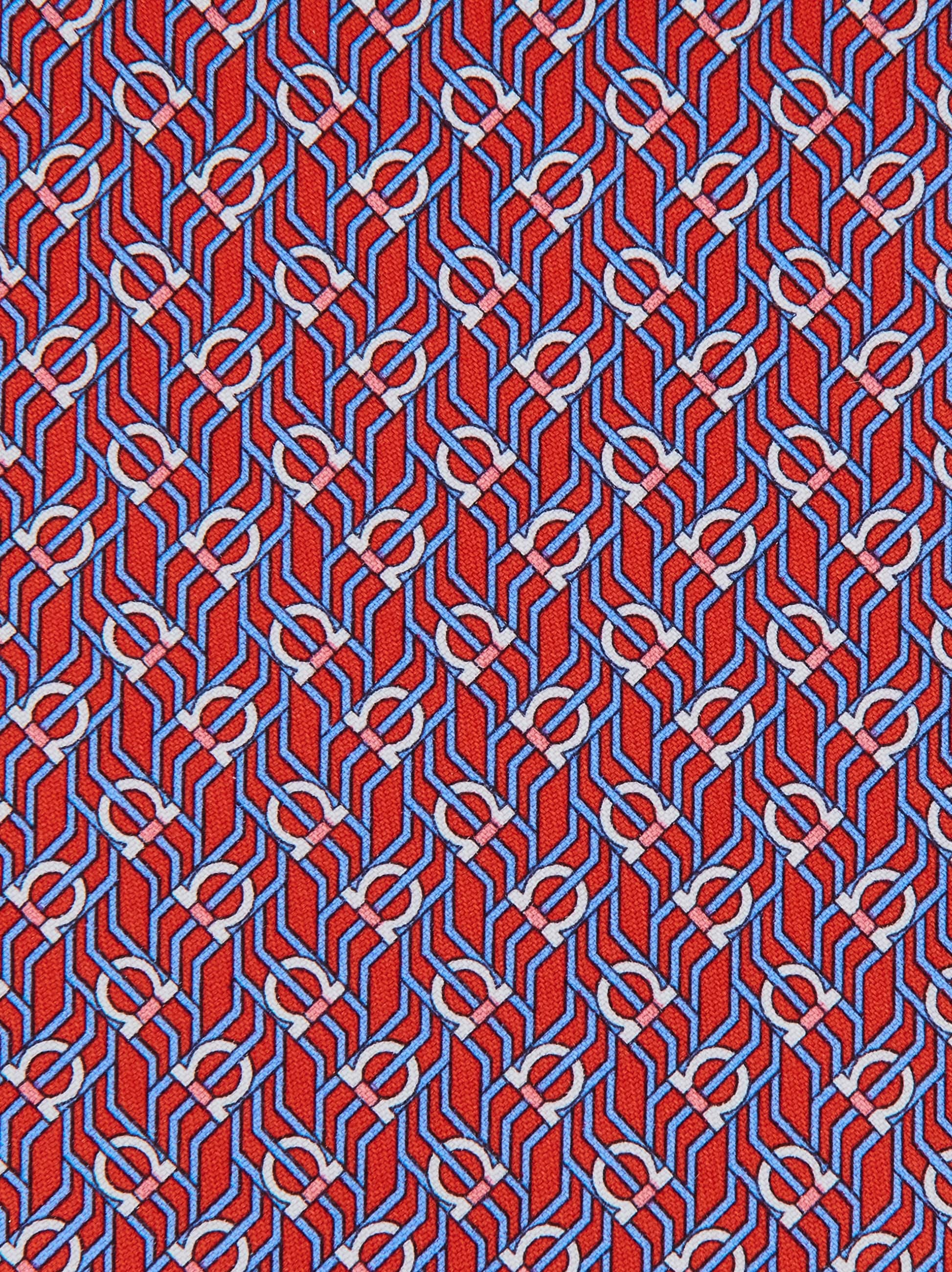  Ferragamo Herren Seidenkrawatte Mit Tetris-print Rot 