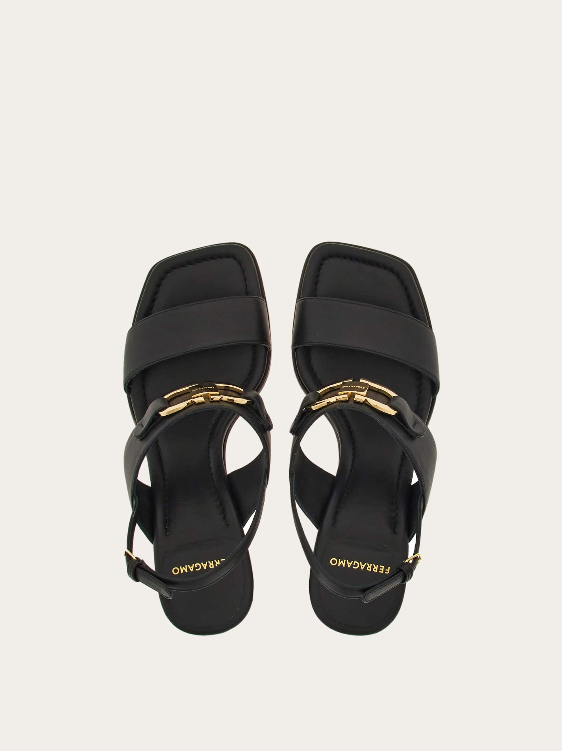 Ferragamo Damen Gancini Sandale Schwarz Größe 35.5 