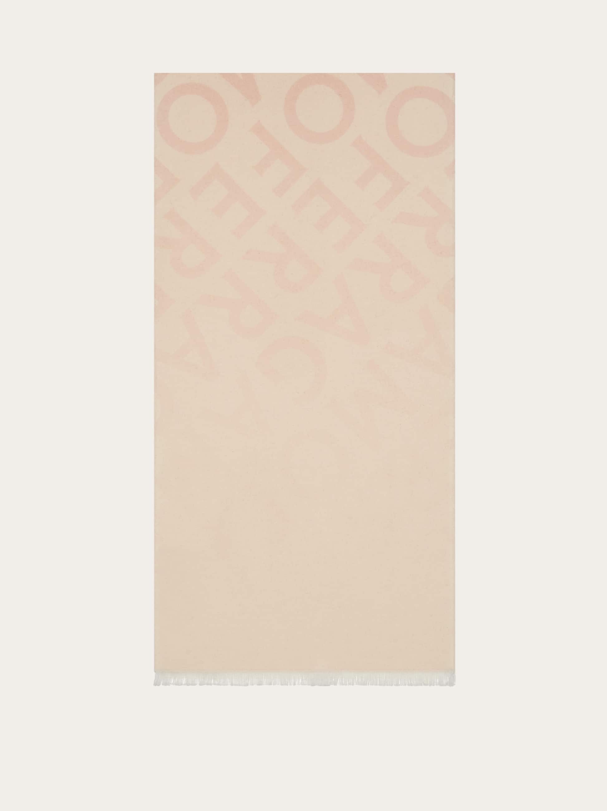 Ferragamo Logo Intarsia-knit Fringed Scarf In Pink