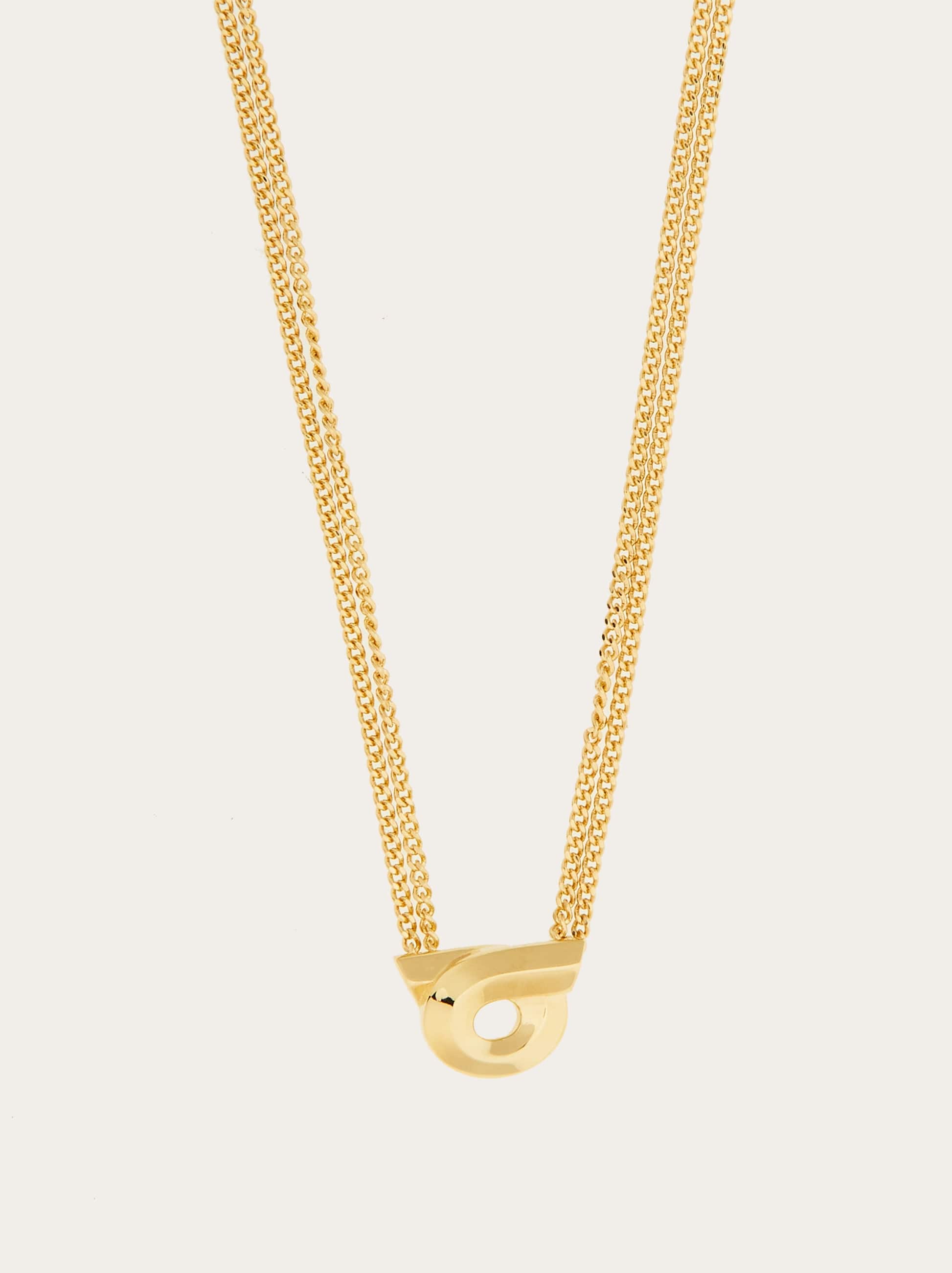 Ferragamo Gancini Pendant Necklace In Gold