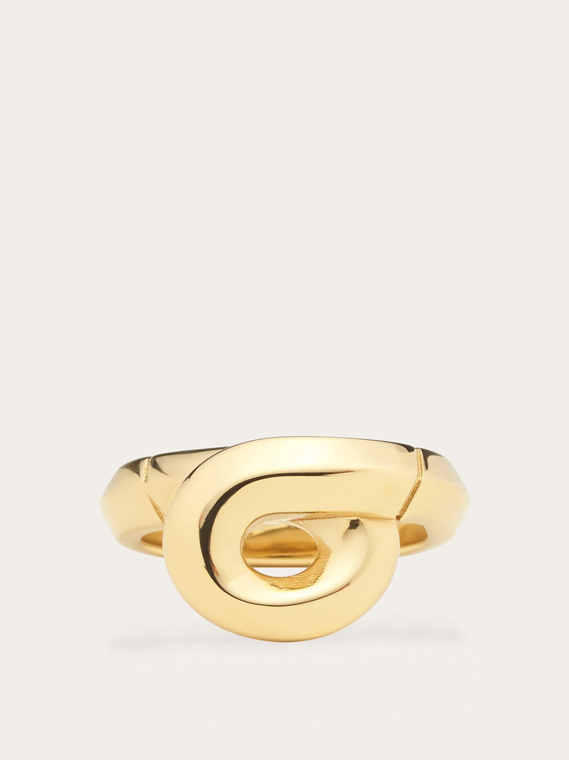 Ferragamo Donna Anello ferma foulard Gancini Oro