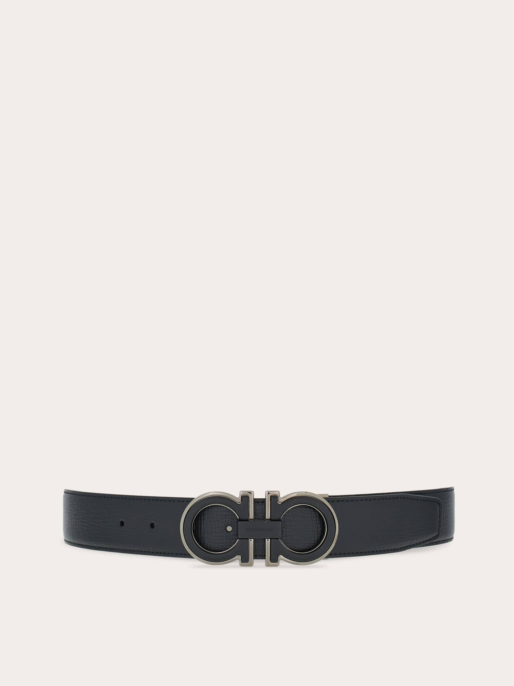 Ferragamo Reversible And Adjustable Gancini Belt In Blue