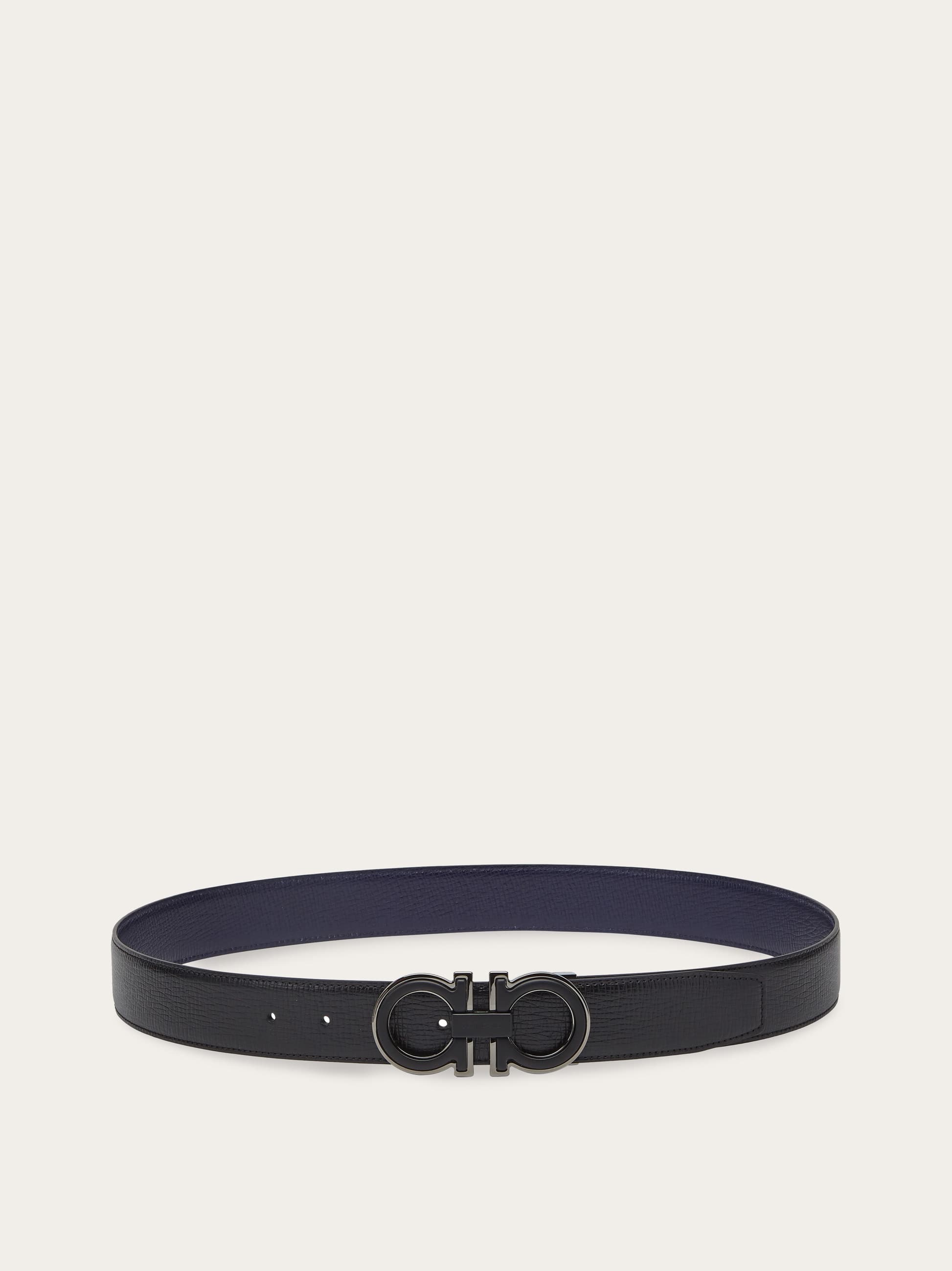  Ferragamo Herren Verstellbarer Gancini Wendegürtel Schwarz 