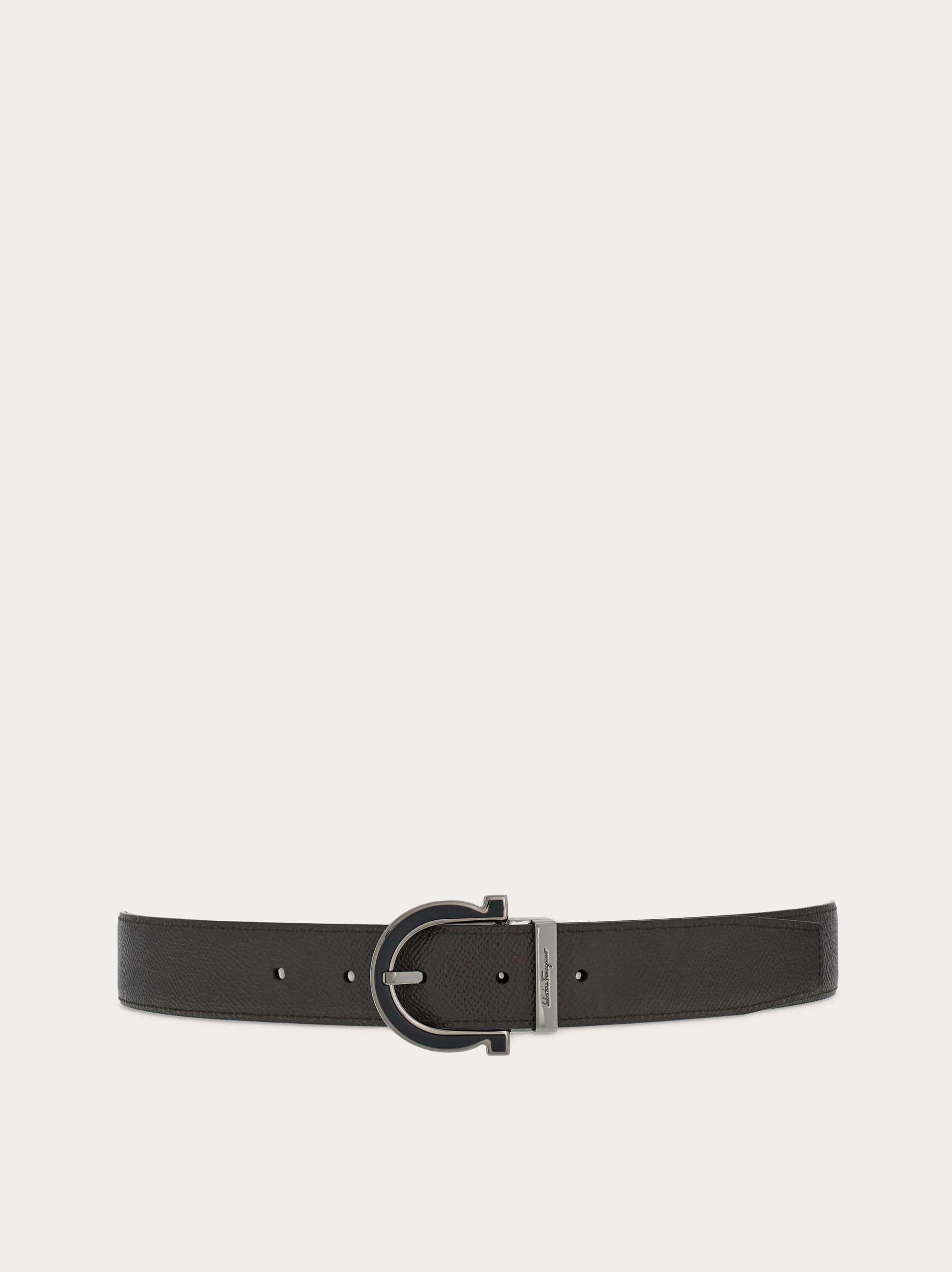 Ferragamo Adjustable Gancini Belt In Black