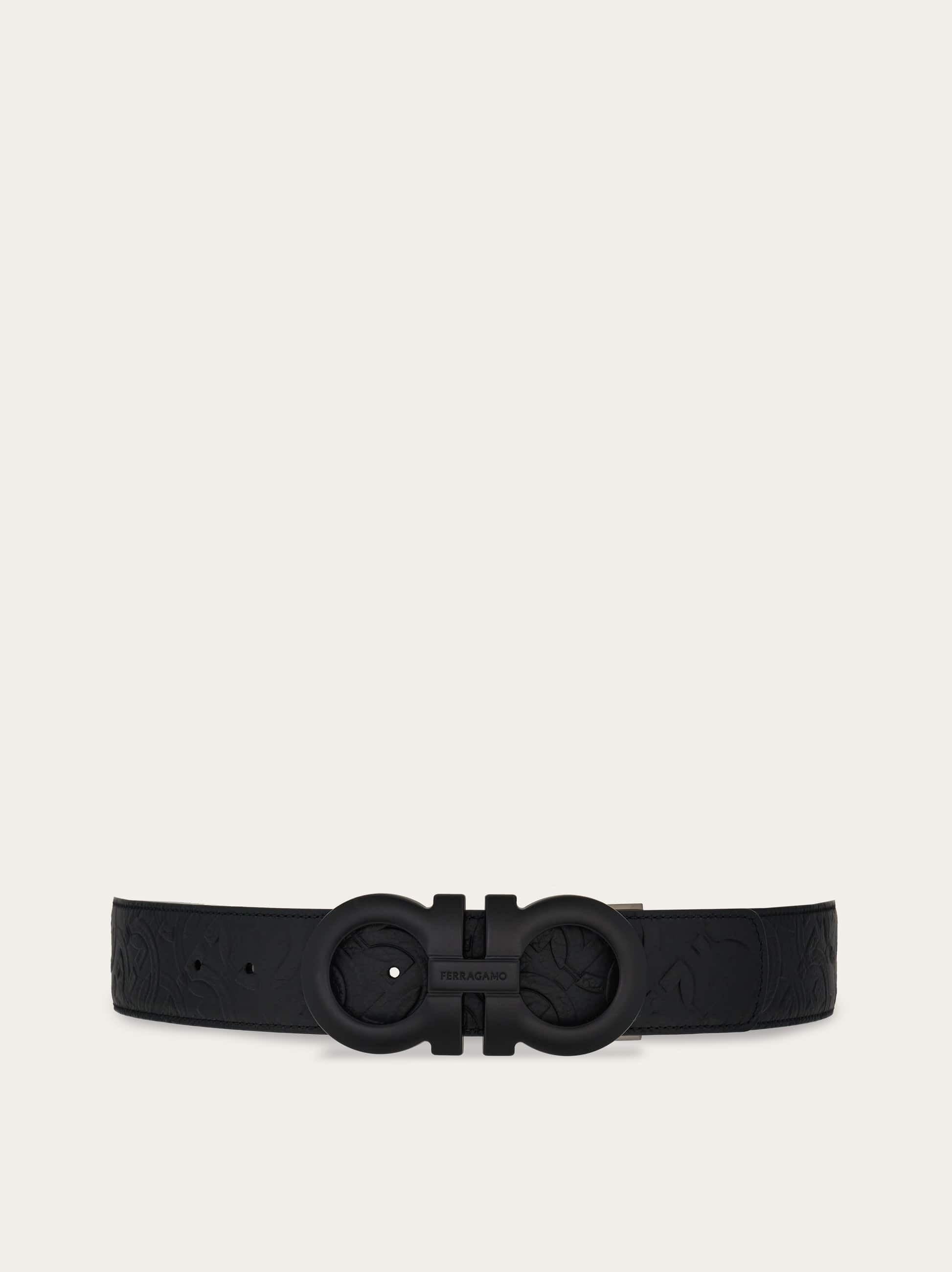 Ferragamo Reversible And Adjustable Gancini Belt In Blue