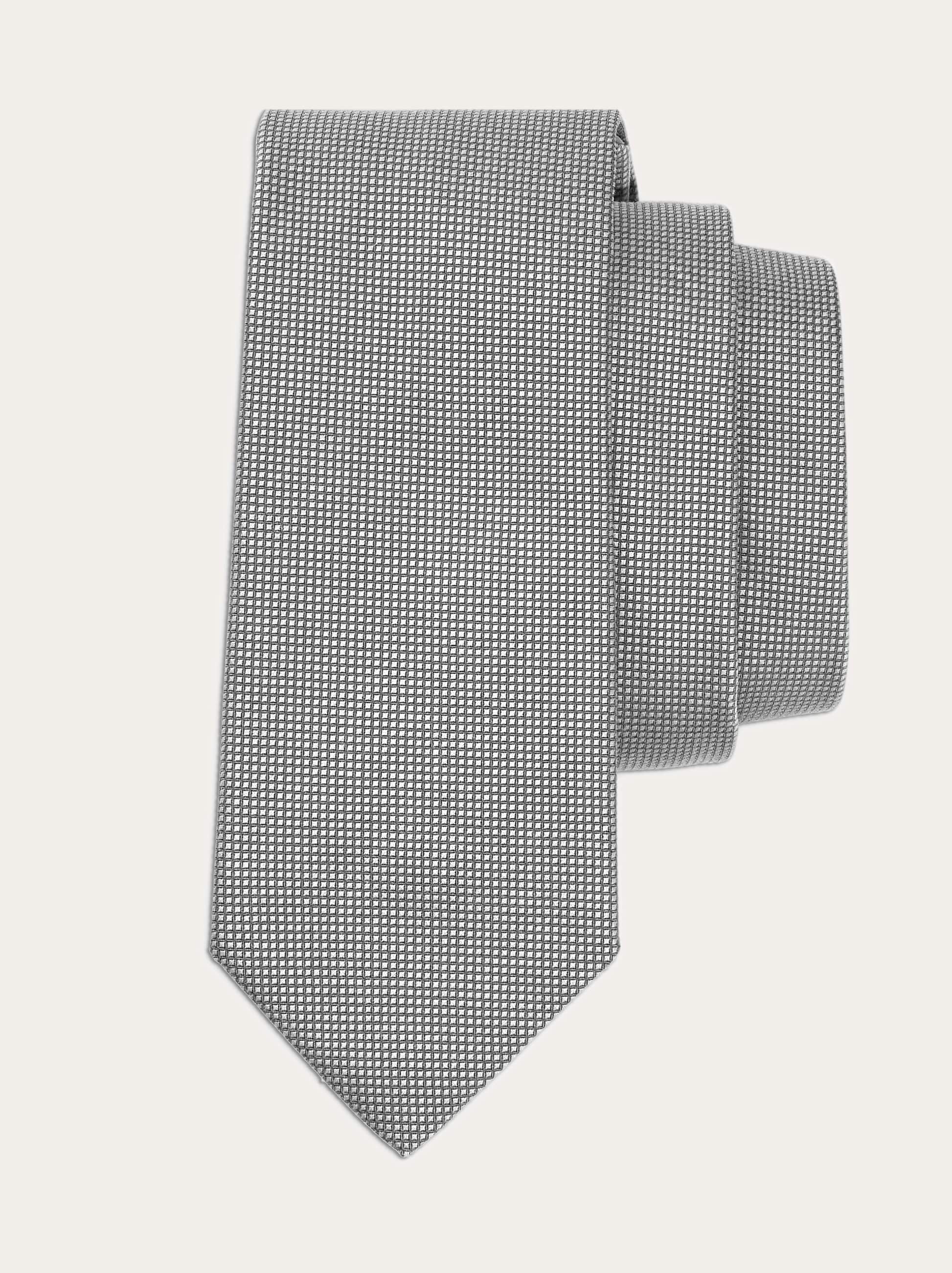 Ferragamo Uomo Cravatta in seta e cotone piquet Grigio