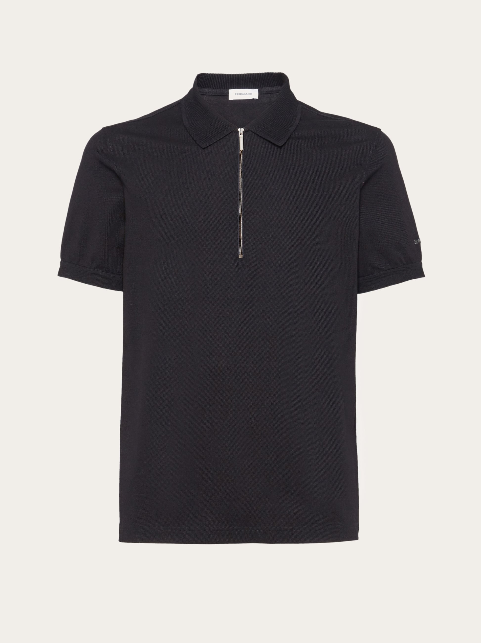 Ferragamo Uomo Polo con zip Nero