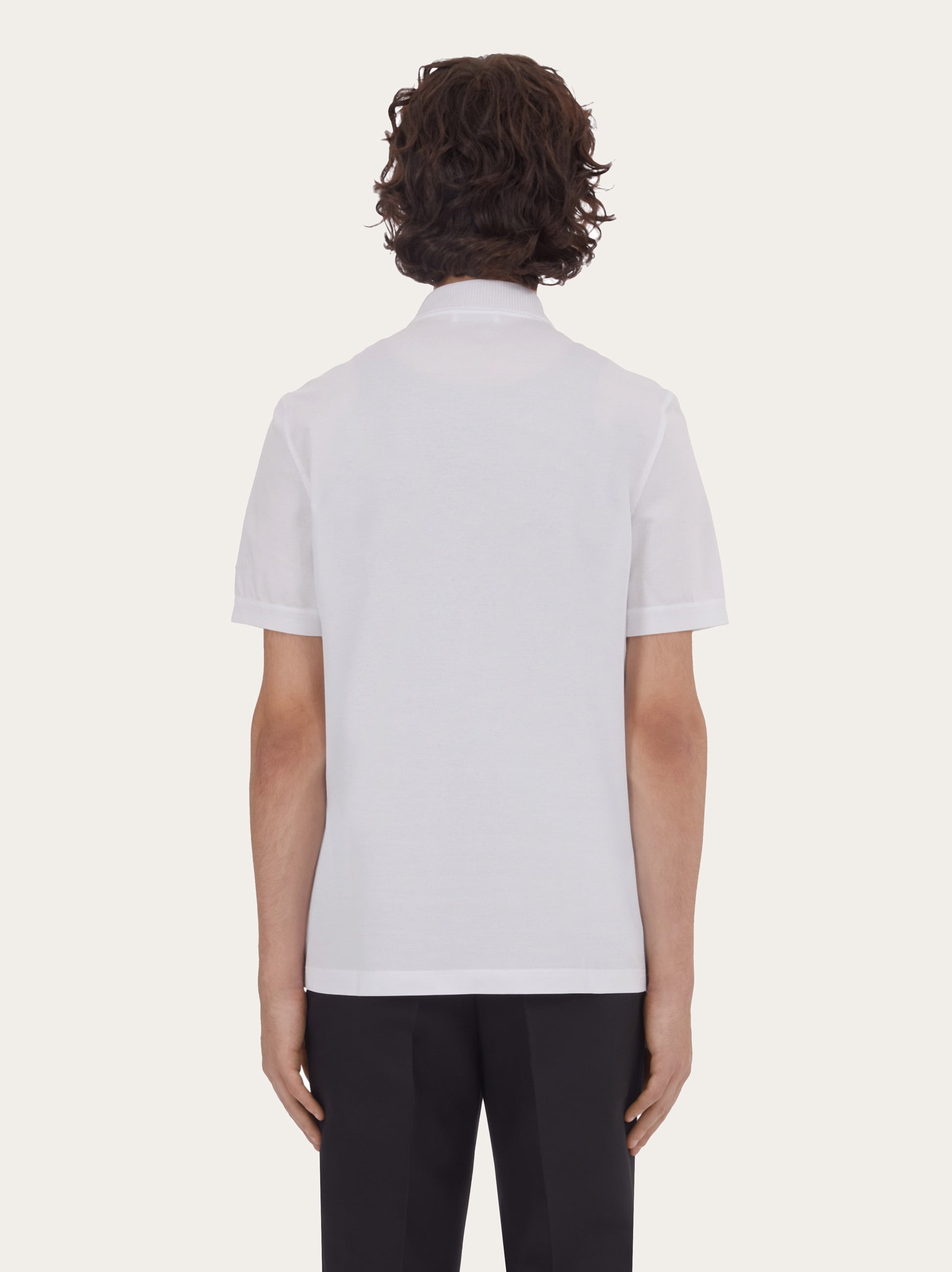  Ferragamo Herren Polohemd Mit Reißverschluss Weiß 