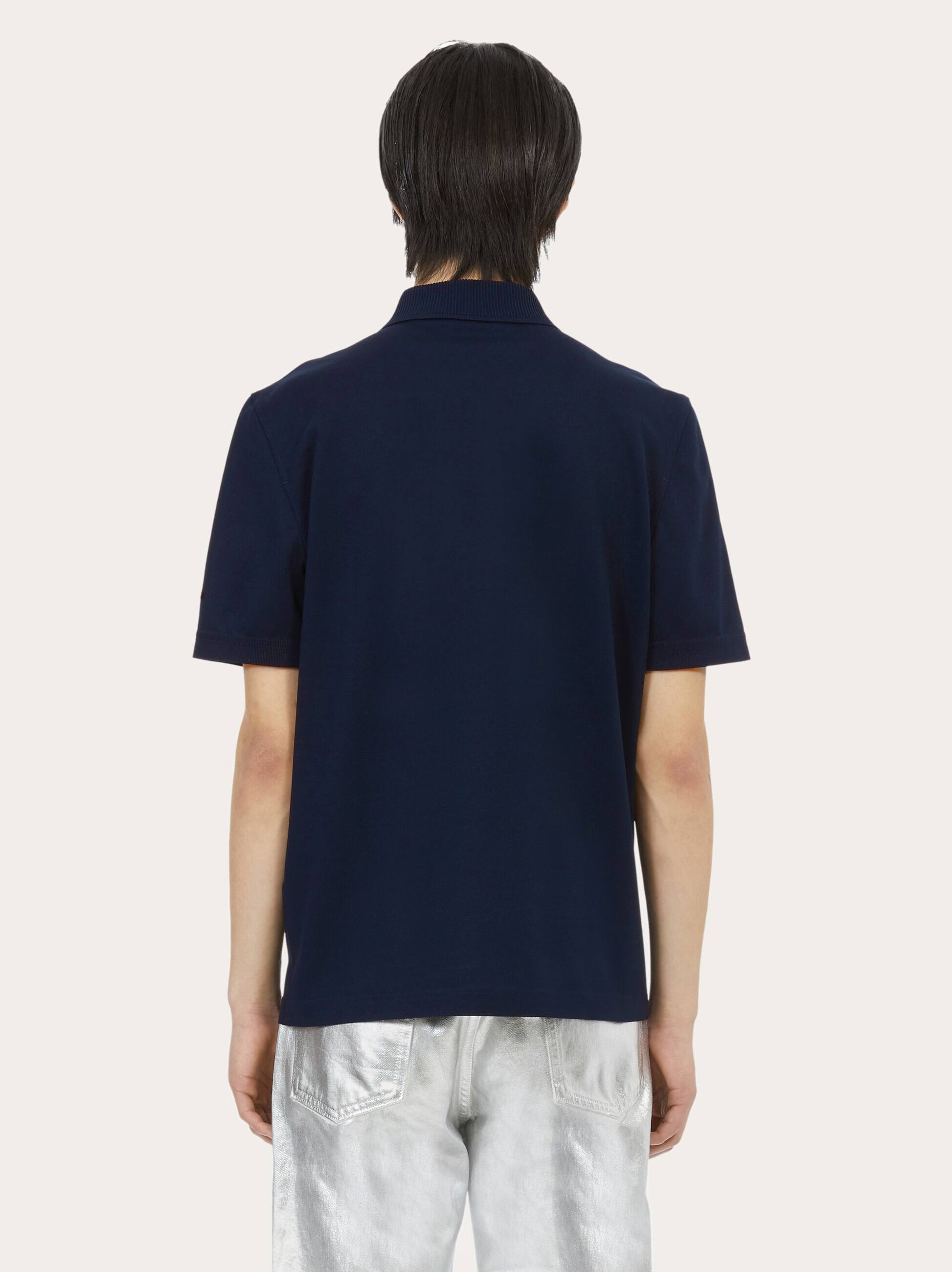  Ferragamo Herren Polohemd Mit Reißverschluss Blau 