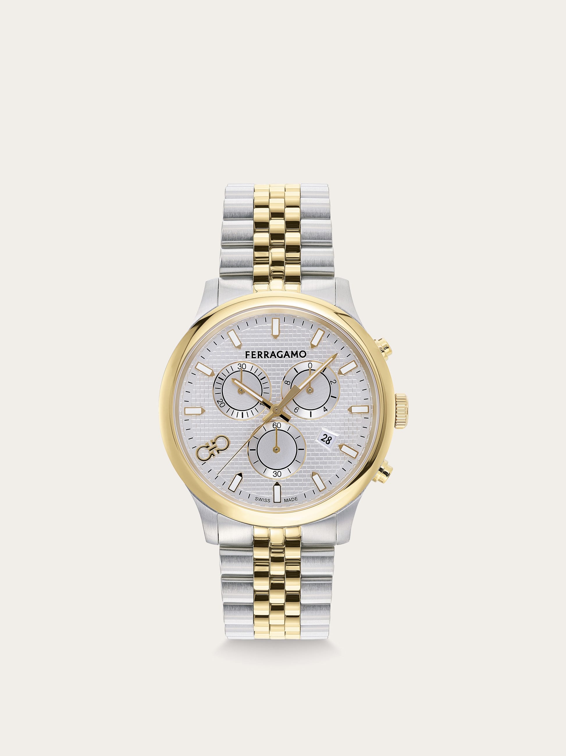 Ferragamo Duo Chrono Watch In White