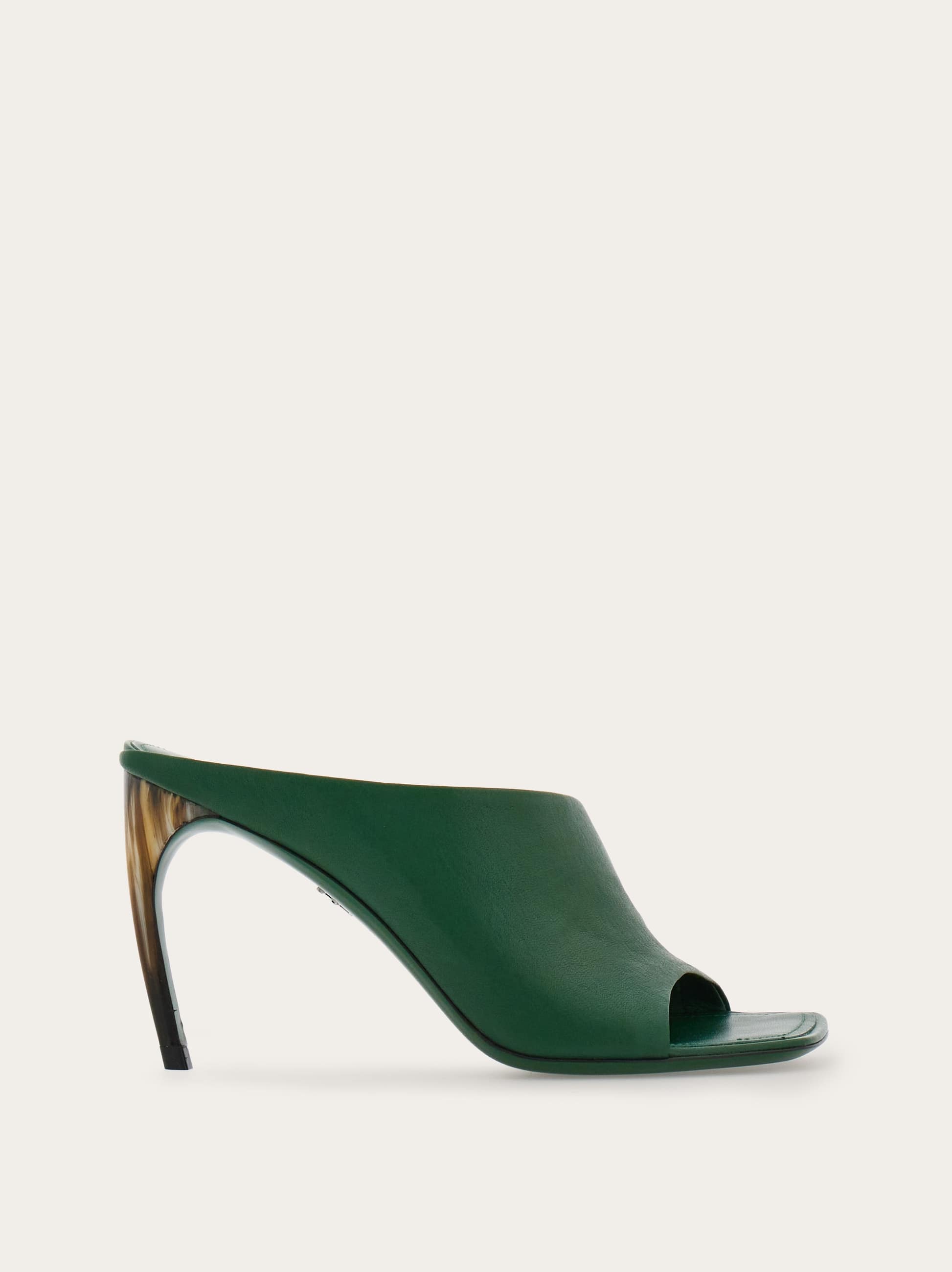Ferragamo Nymphe 85 Nappa Leather Mules In Green
