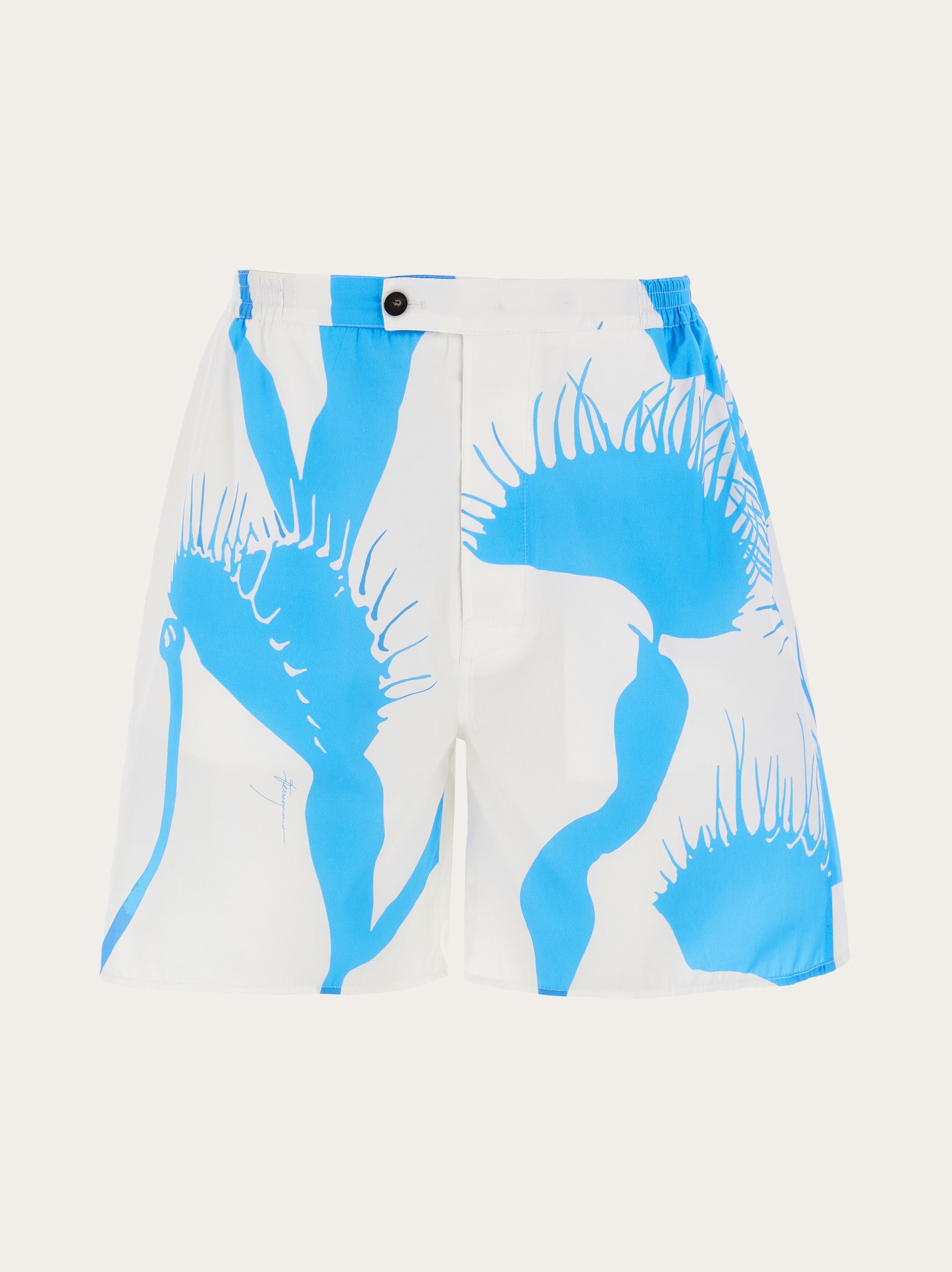 Ferragamo Man Venus Print Bermuda Short In White