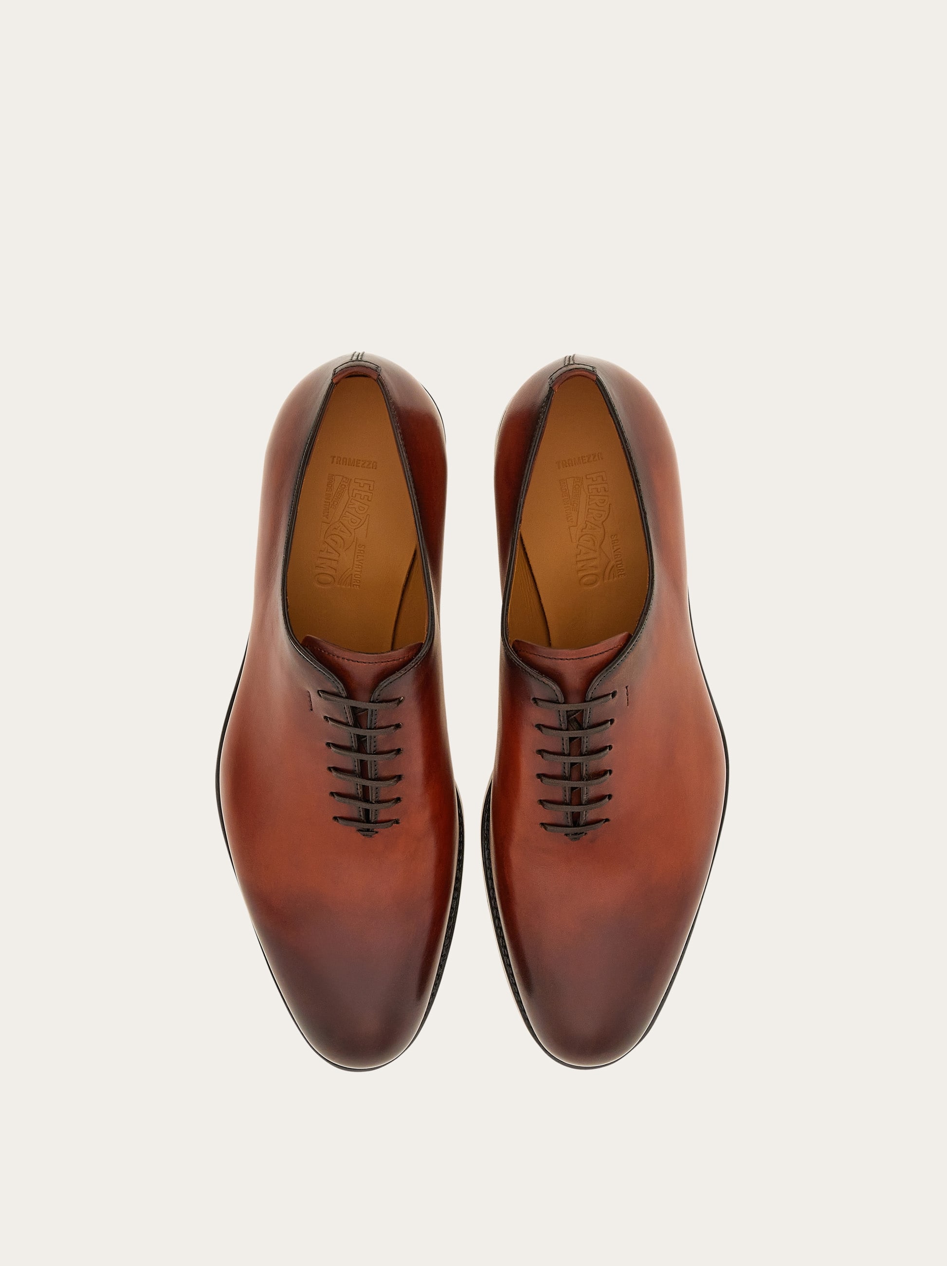  Ferragamo Men Tramezza Plain Toe Oxford Brown Size 5 