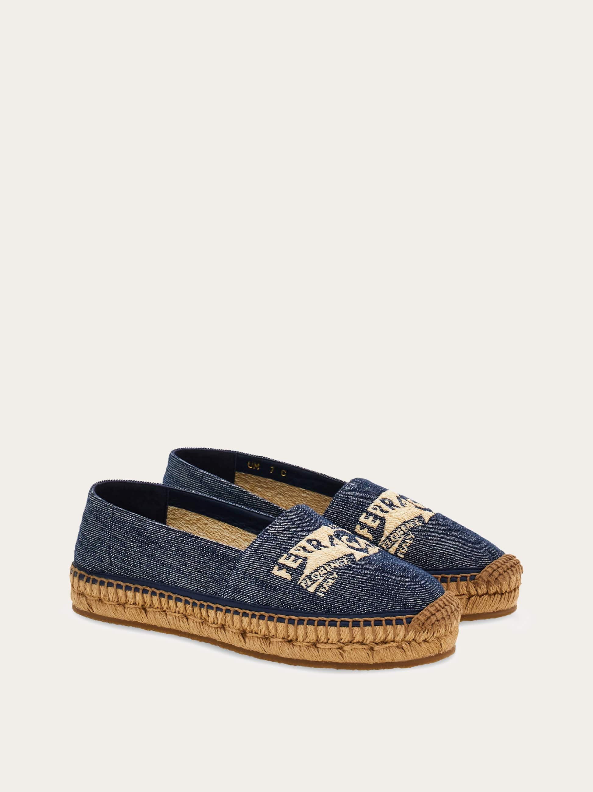  Ferragamo Damen Espadrilles Aus Denim Blau Größe 36.5 