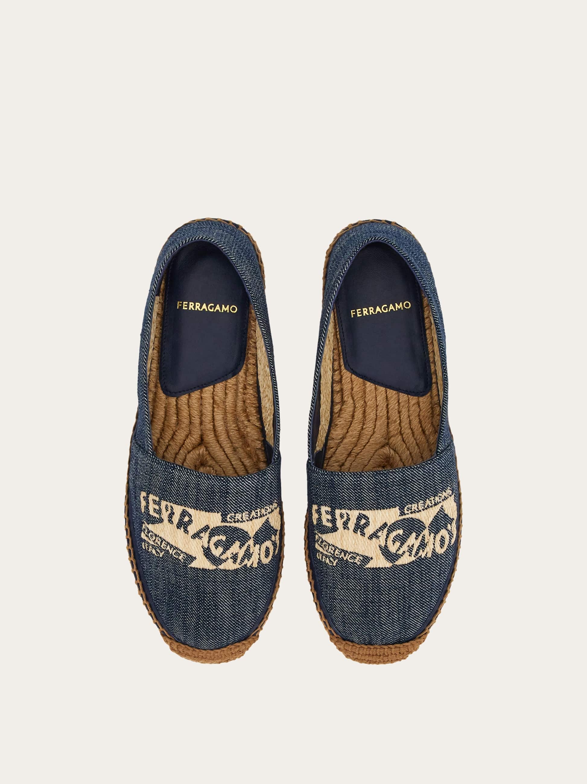  Ferragamo Damen Espadrilles Aus Denim Blau Größe 36.5 