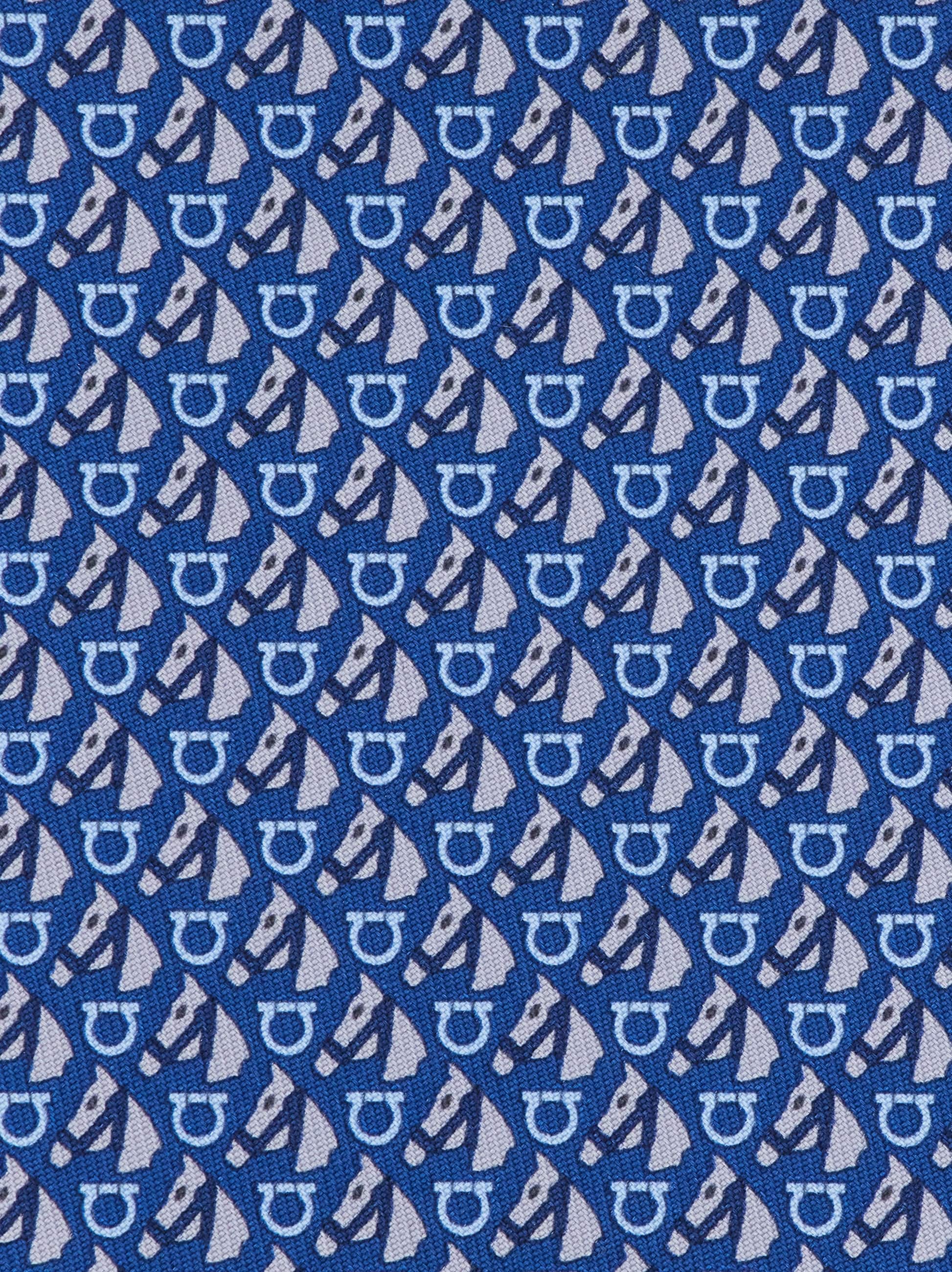  Ferragamo Herren Seidenkrawatte Mit Reitsport-print Blau 
