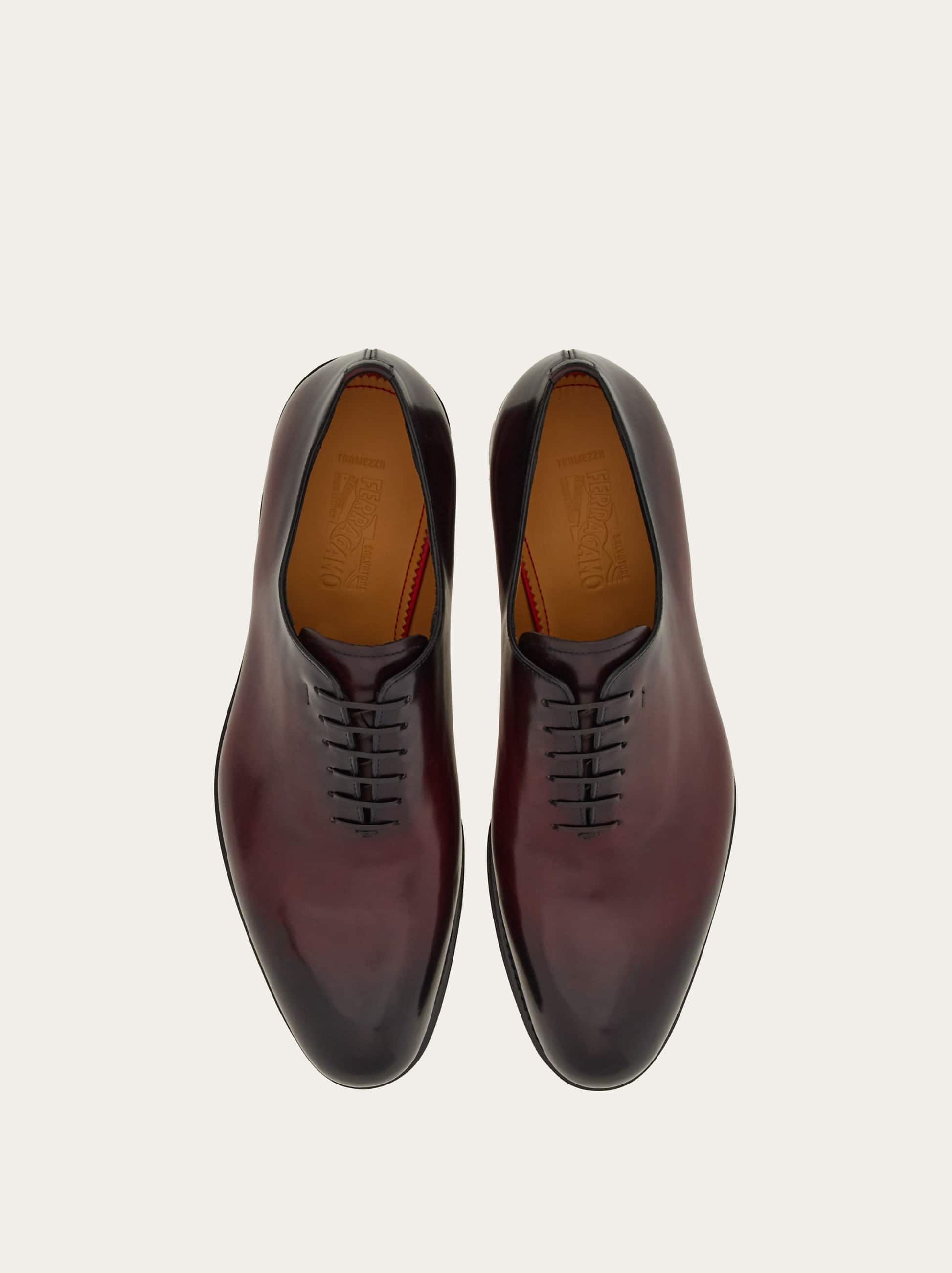  Ferragamo Men Tramezza Plain Toe Oxford Red Size 6.5 