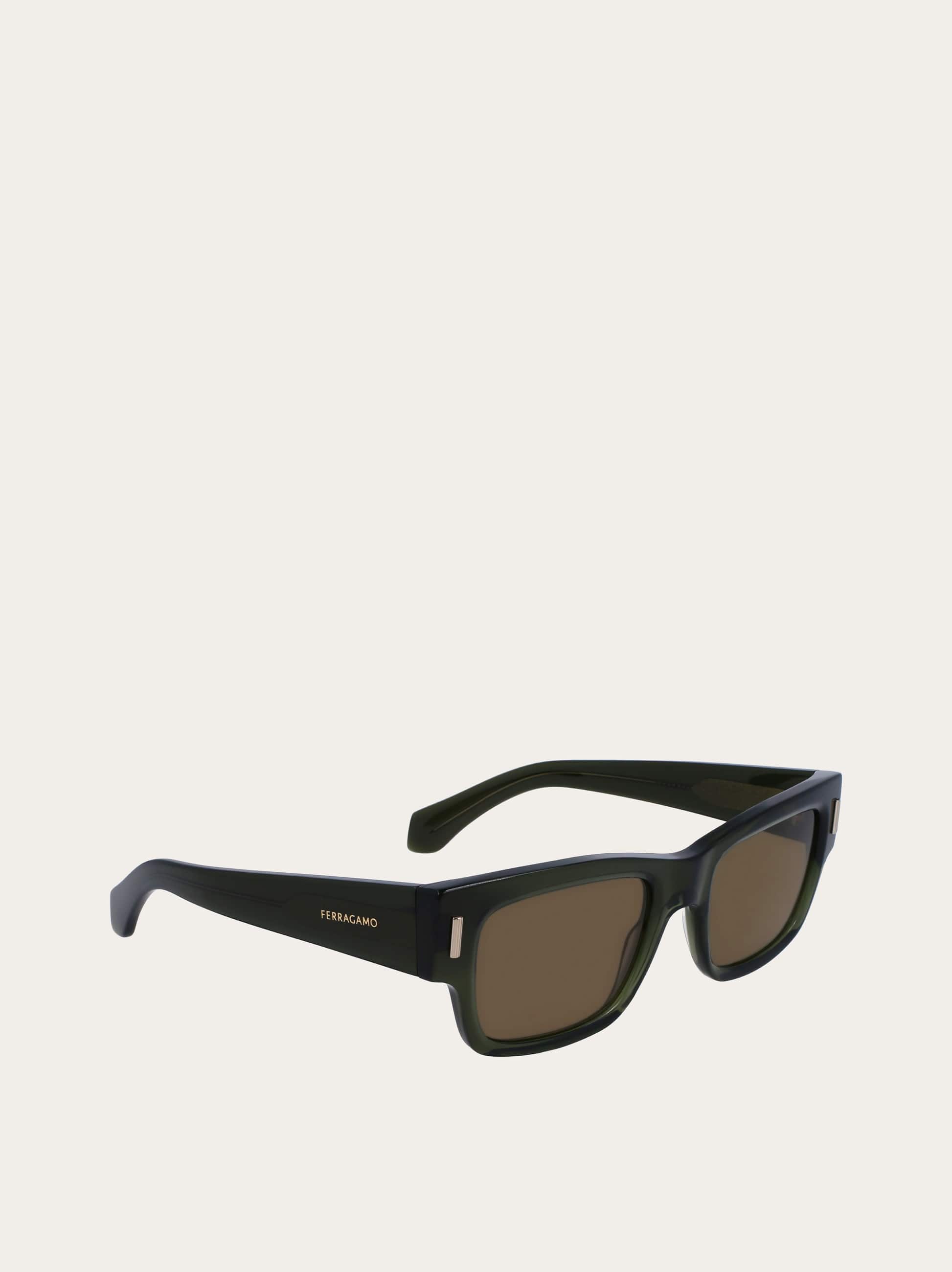  Ferragamo Men Rectangular Frame Sunglasses Brown 
