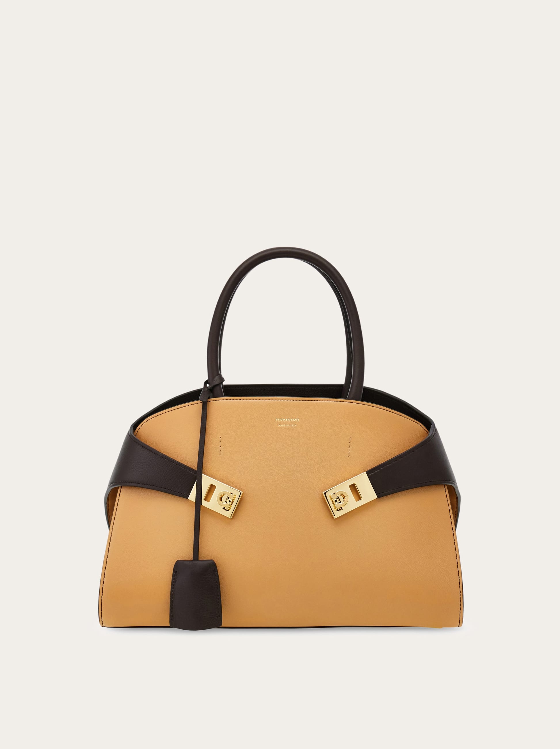 Ferragamo Donna Borsa a mano Hug bicolor (S) Beige