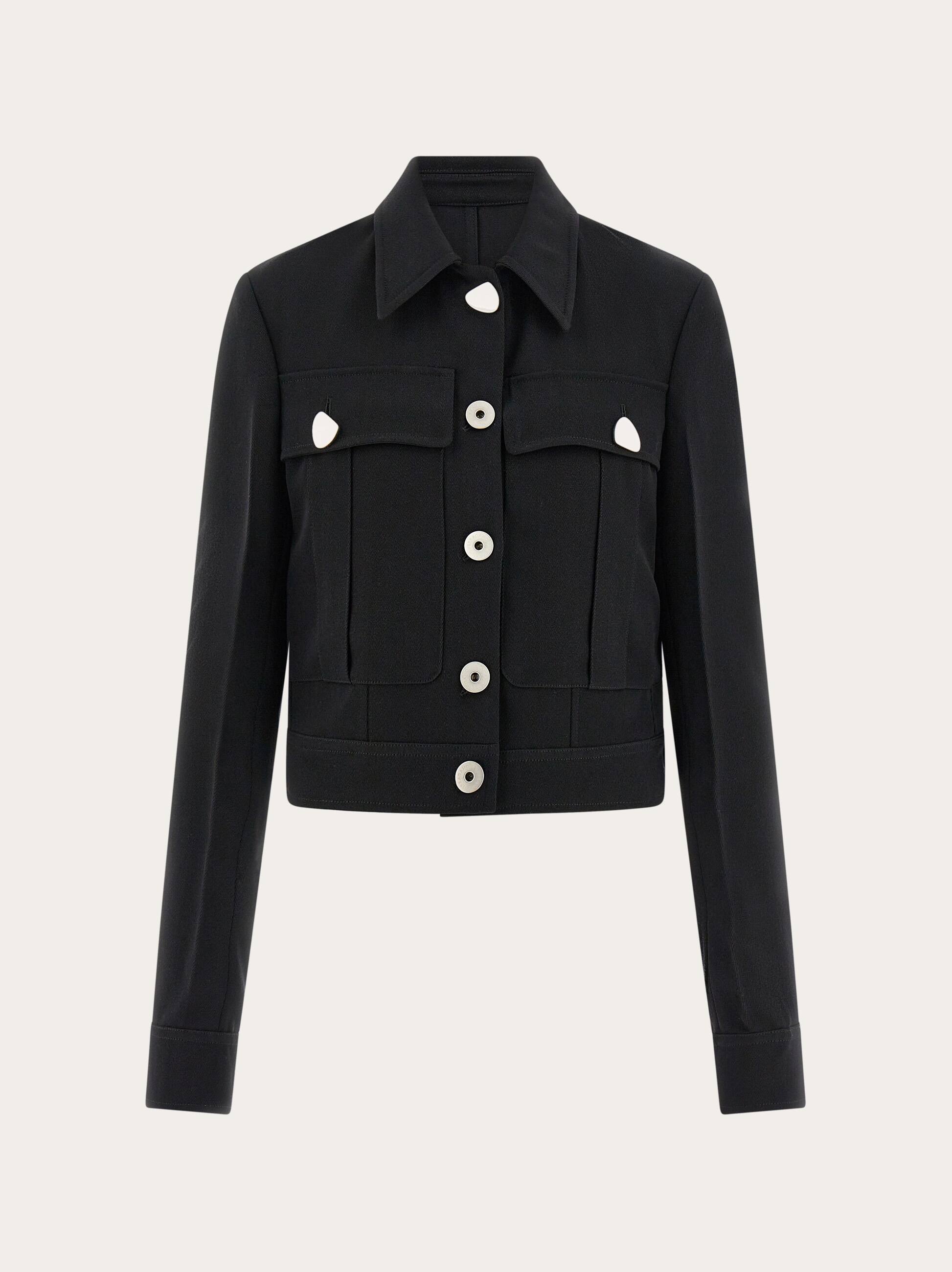Ferragamo Trucker Style Jacket In Black