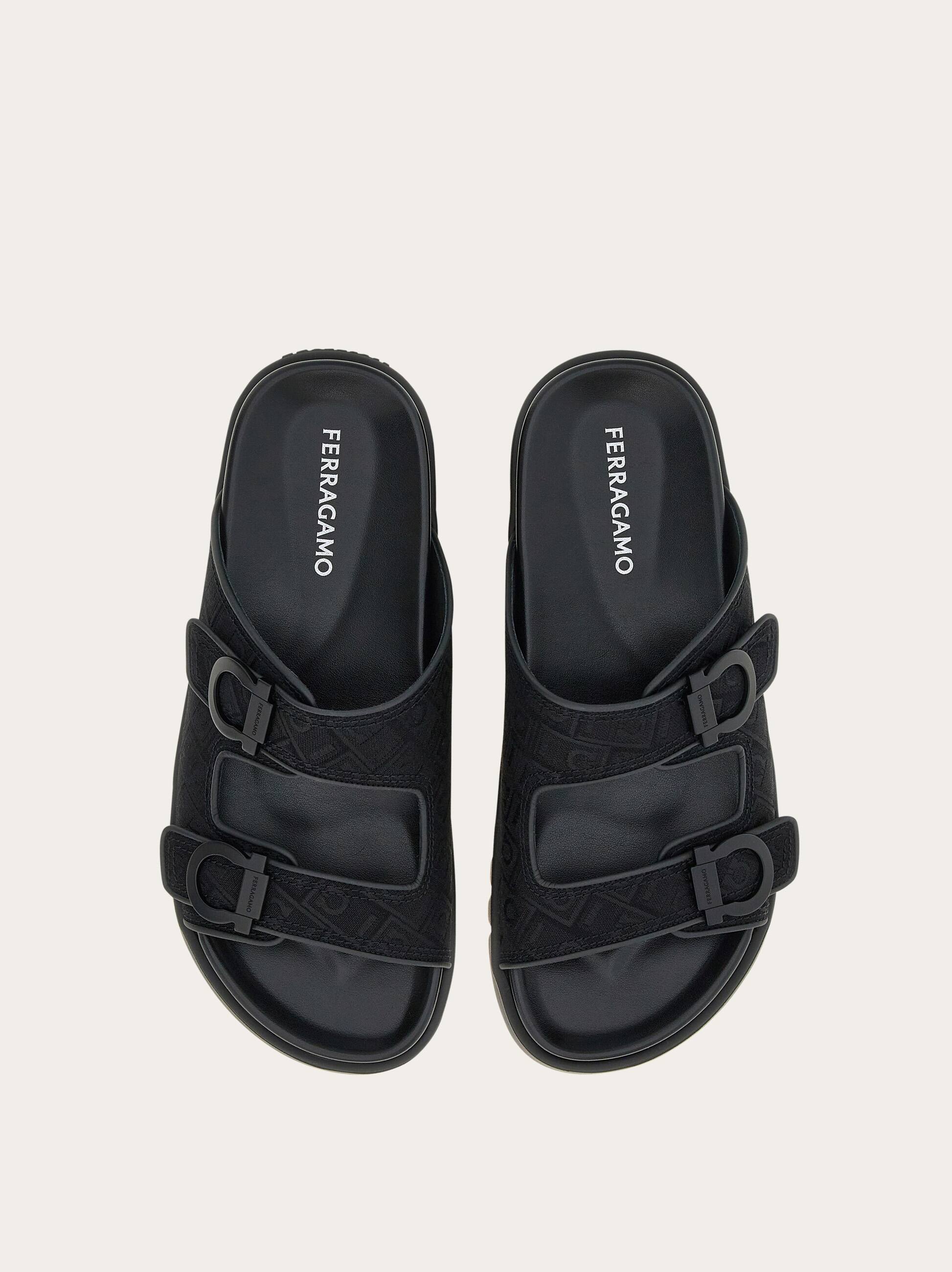 Shop Ferragamo Double-strap Sandal In Black