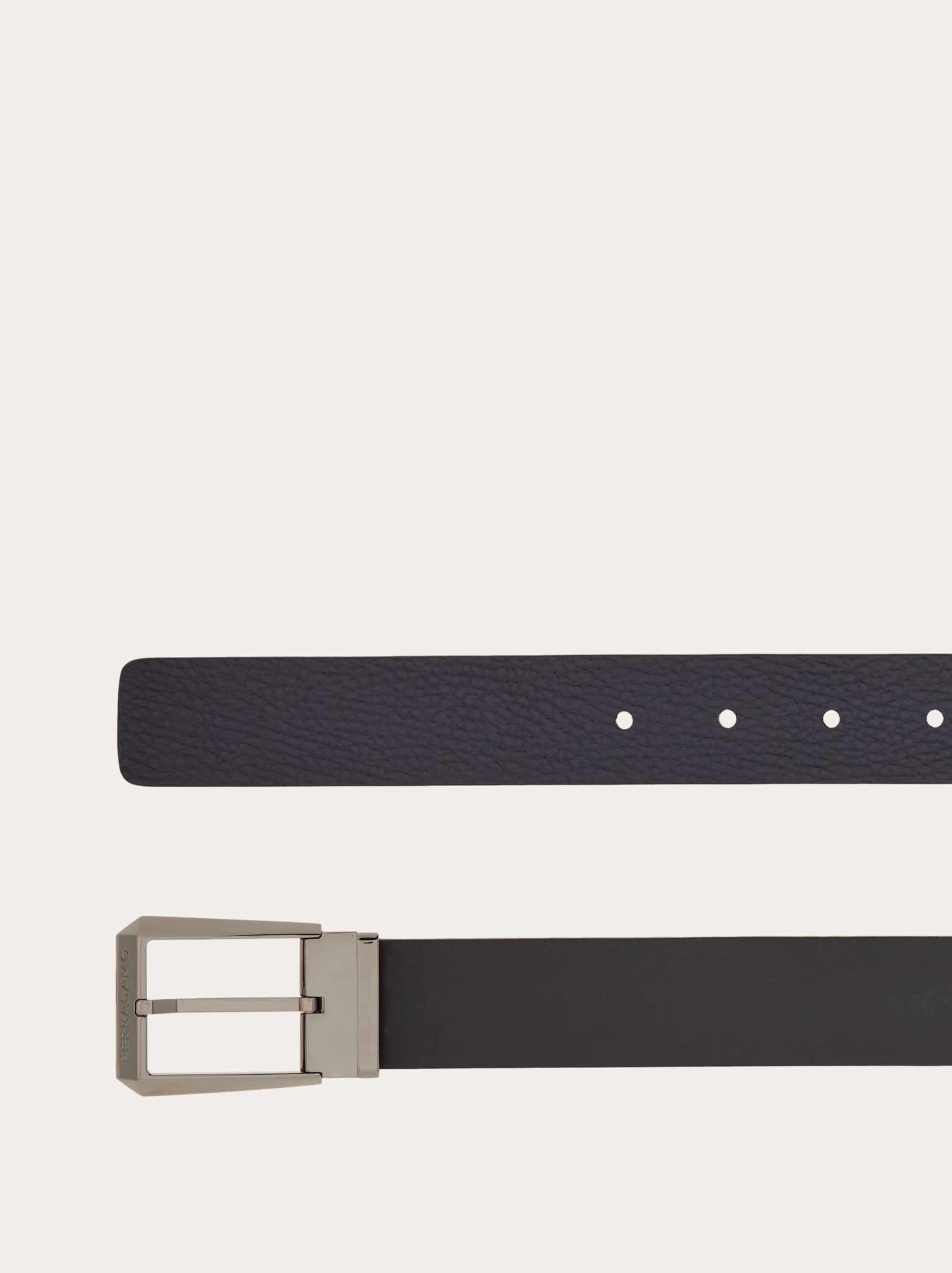  Ferragamo Herren Verstellbarer Wendegürtel Schwarz 