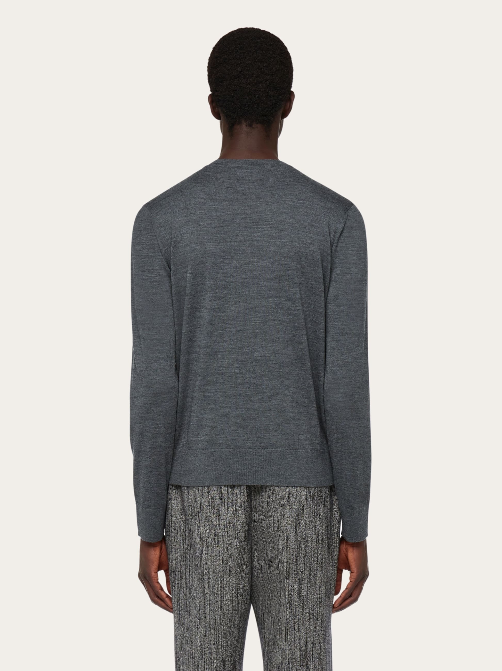  Ferragamo Herren Pullover Mit V-ausschnitt Grau 