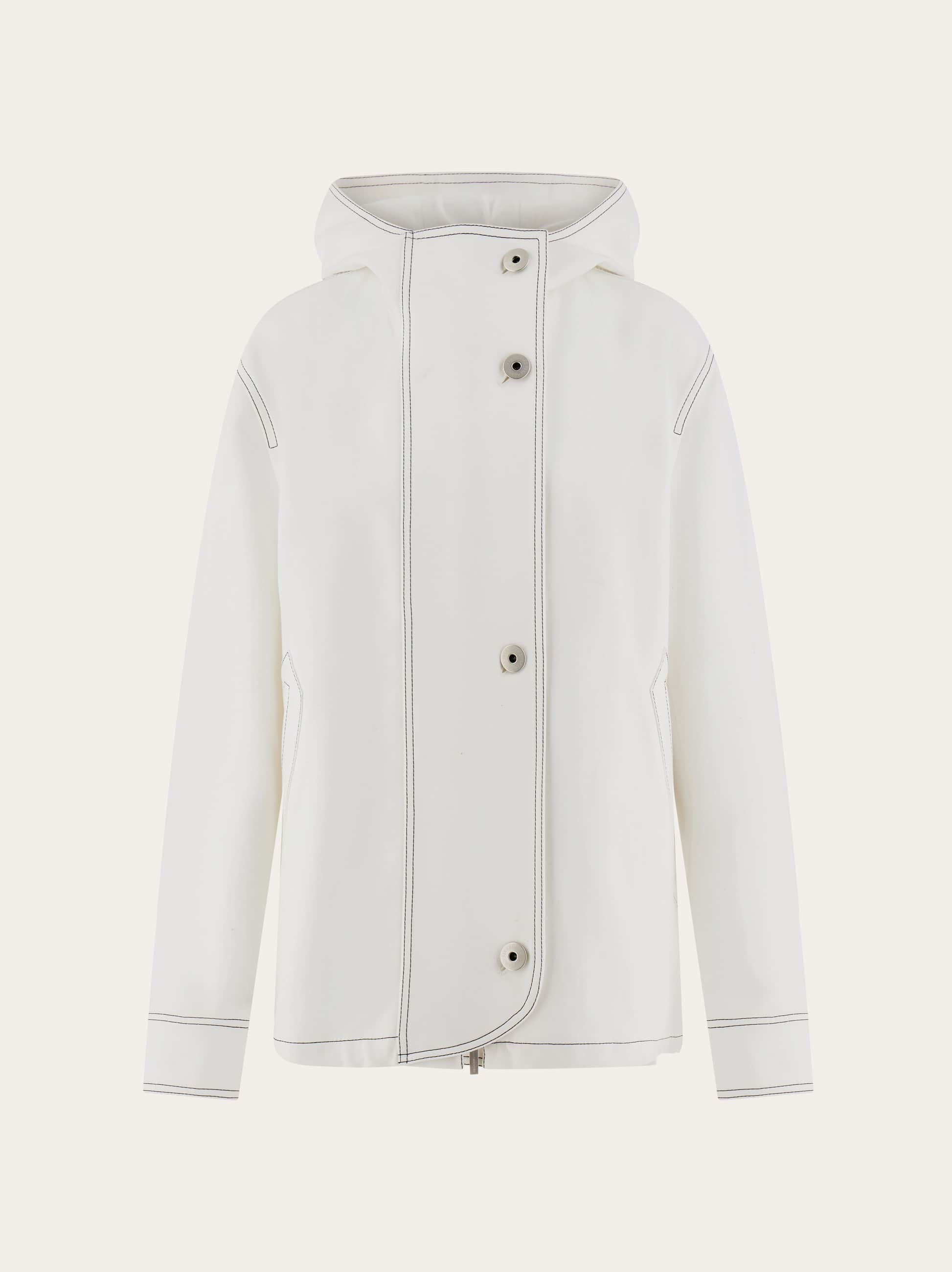 Shop Ferragamo Hooded Cotton Blouson In White