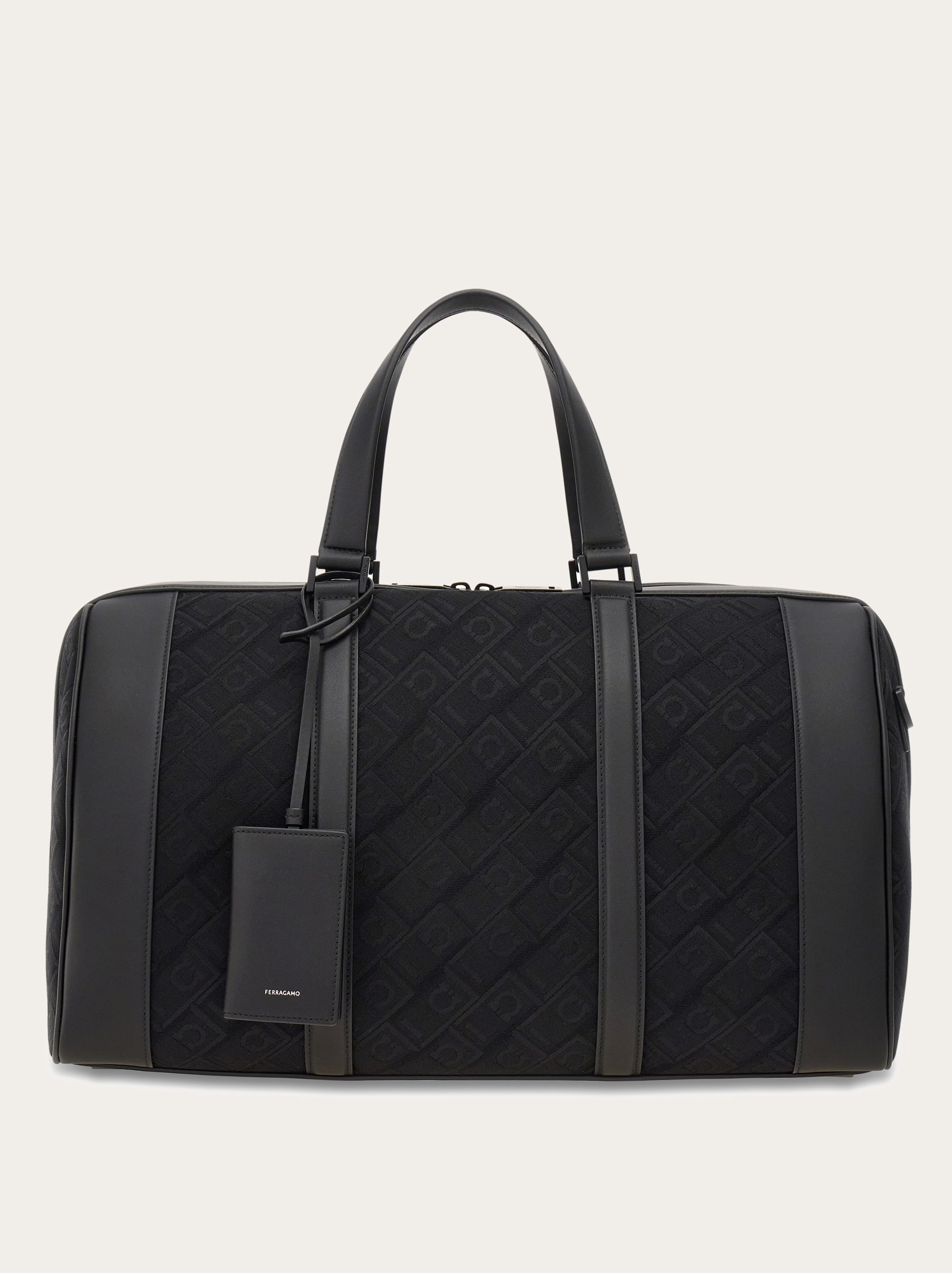Ferragamo Gancini Duffel Bag In Black