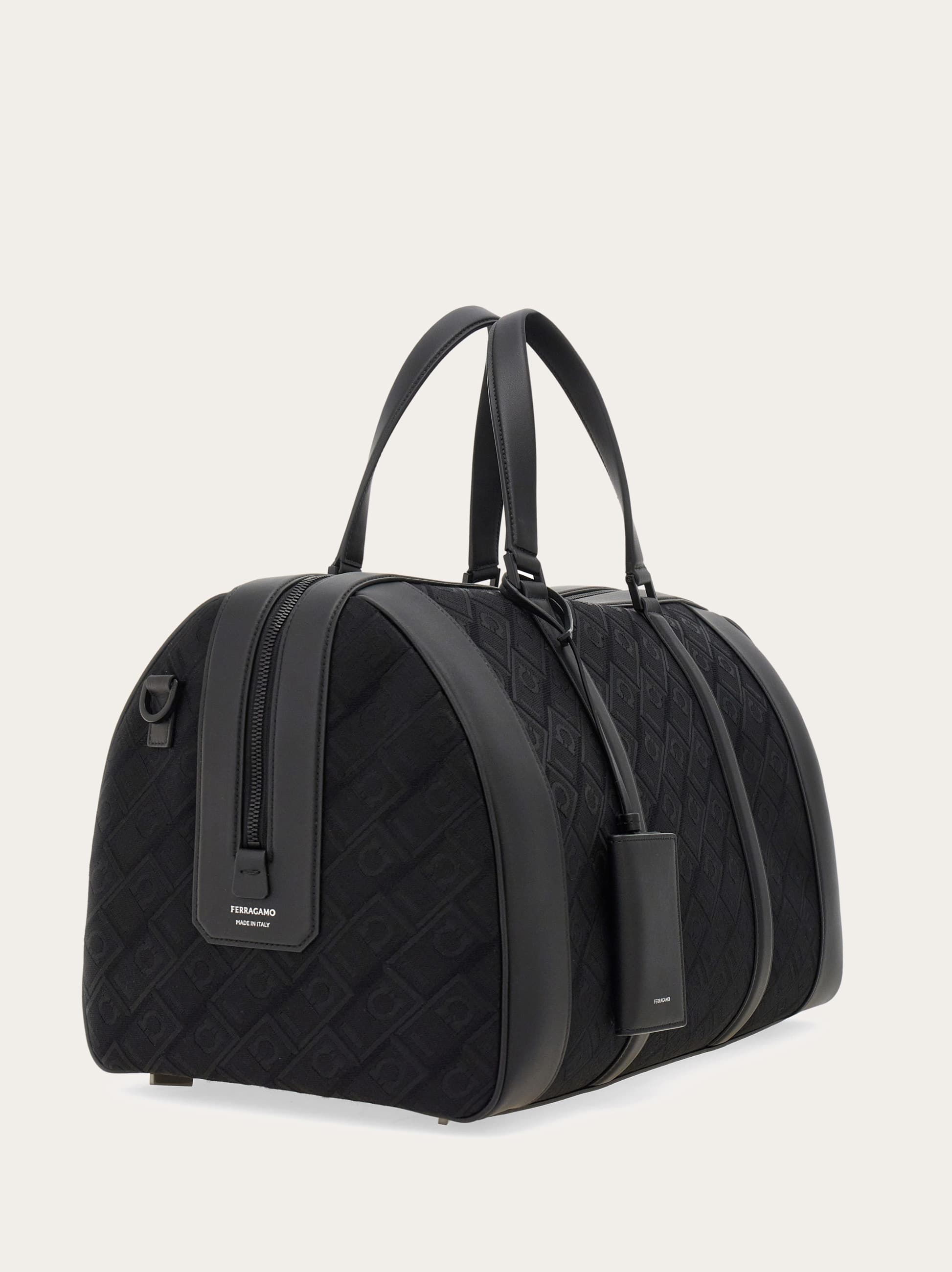 Ferragamo Gancini Duffel Bag In Black
