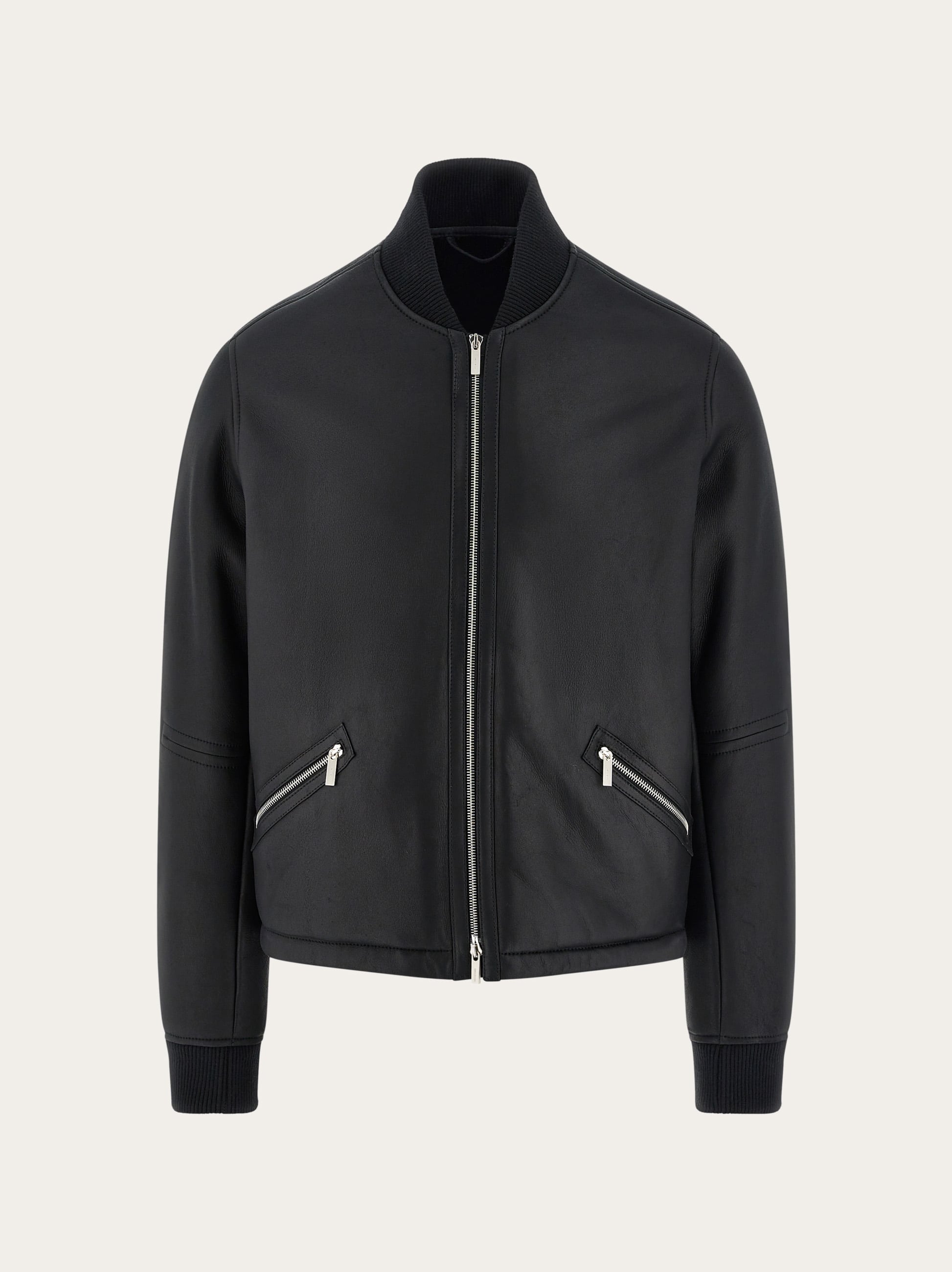 Ferragamo Uomo Bomber in merinos Nero