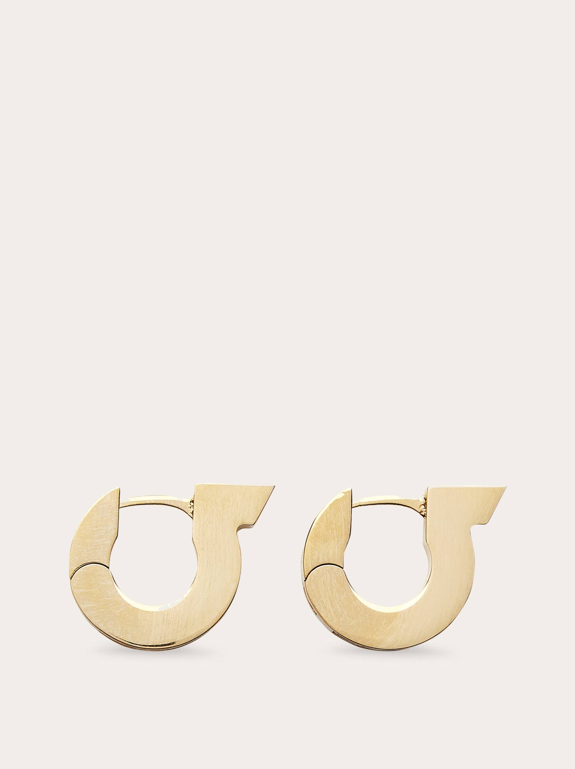 Ferragamo Gancini Crystal Hoop Earrings In Multicolor