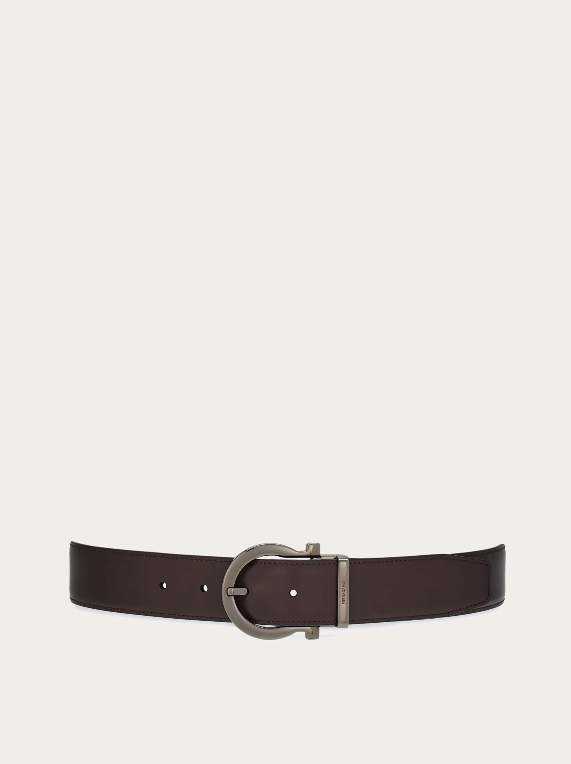 Ferragamo Uomo Cintura reversibile e regolabile Gancini Marrone