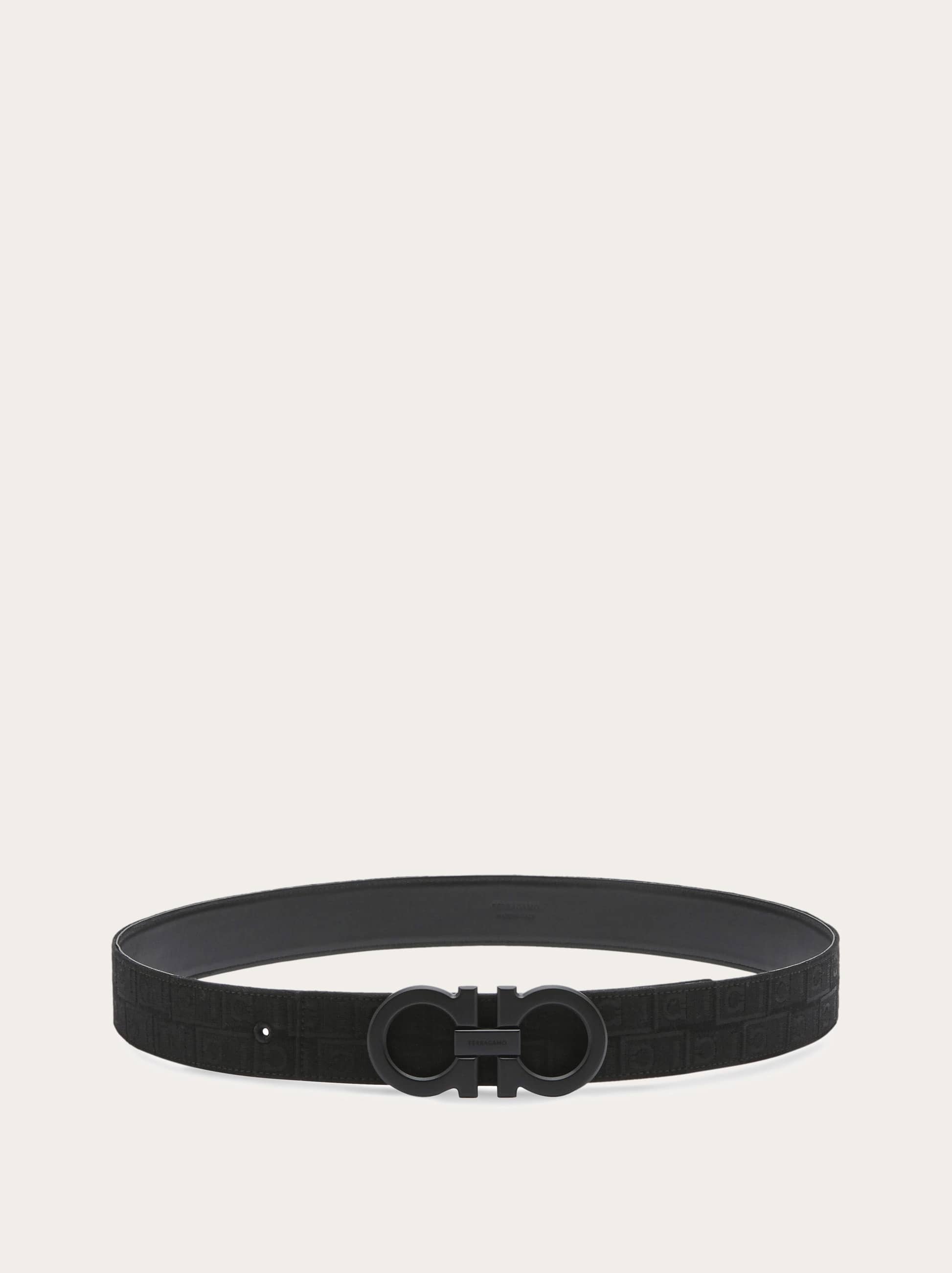  Ferragamo Herren Fester Gancini Gürtel Schwarz 