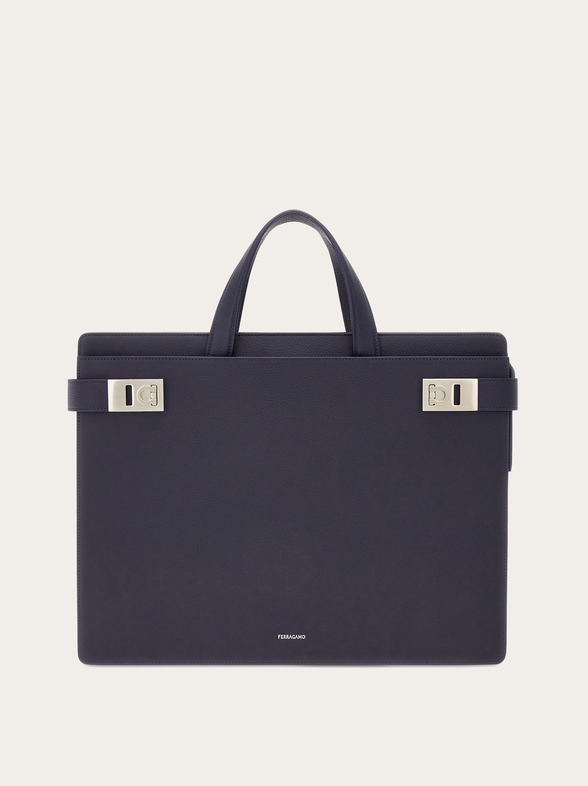 Ferragamo Uomo Borsa business con fibbie Gancini Blu