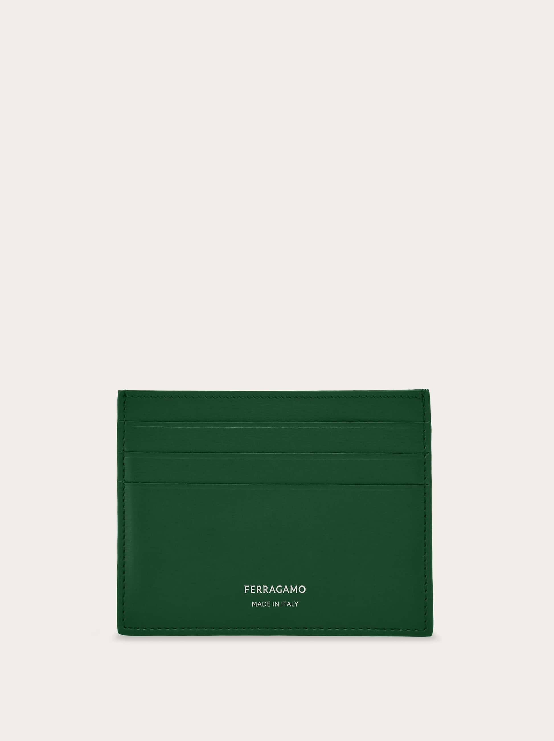 Ferragamo Credit Card Holder In Green