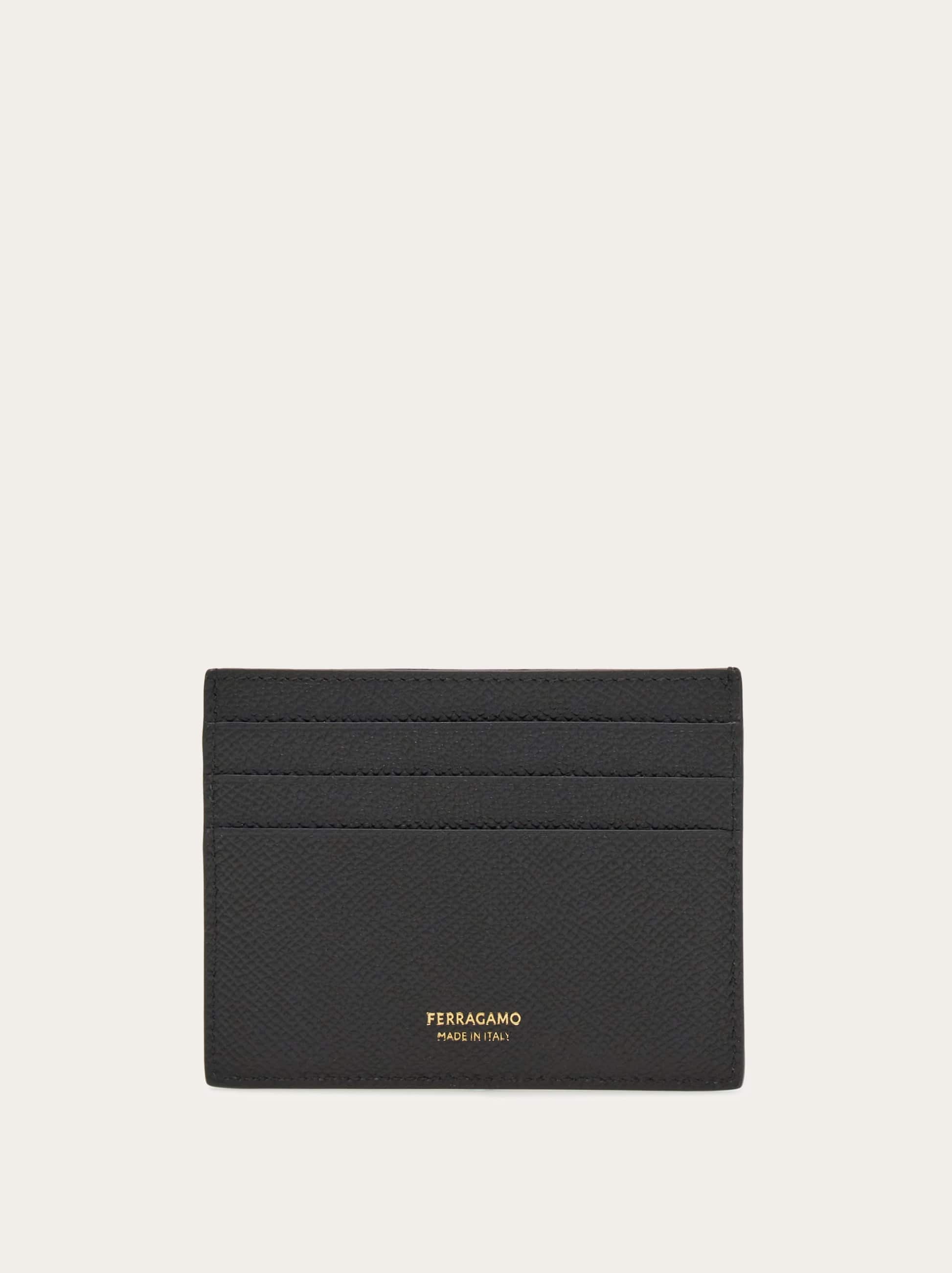  Ferragamo Herren Gancini Kreditkartenetui Schwarz 