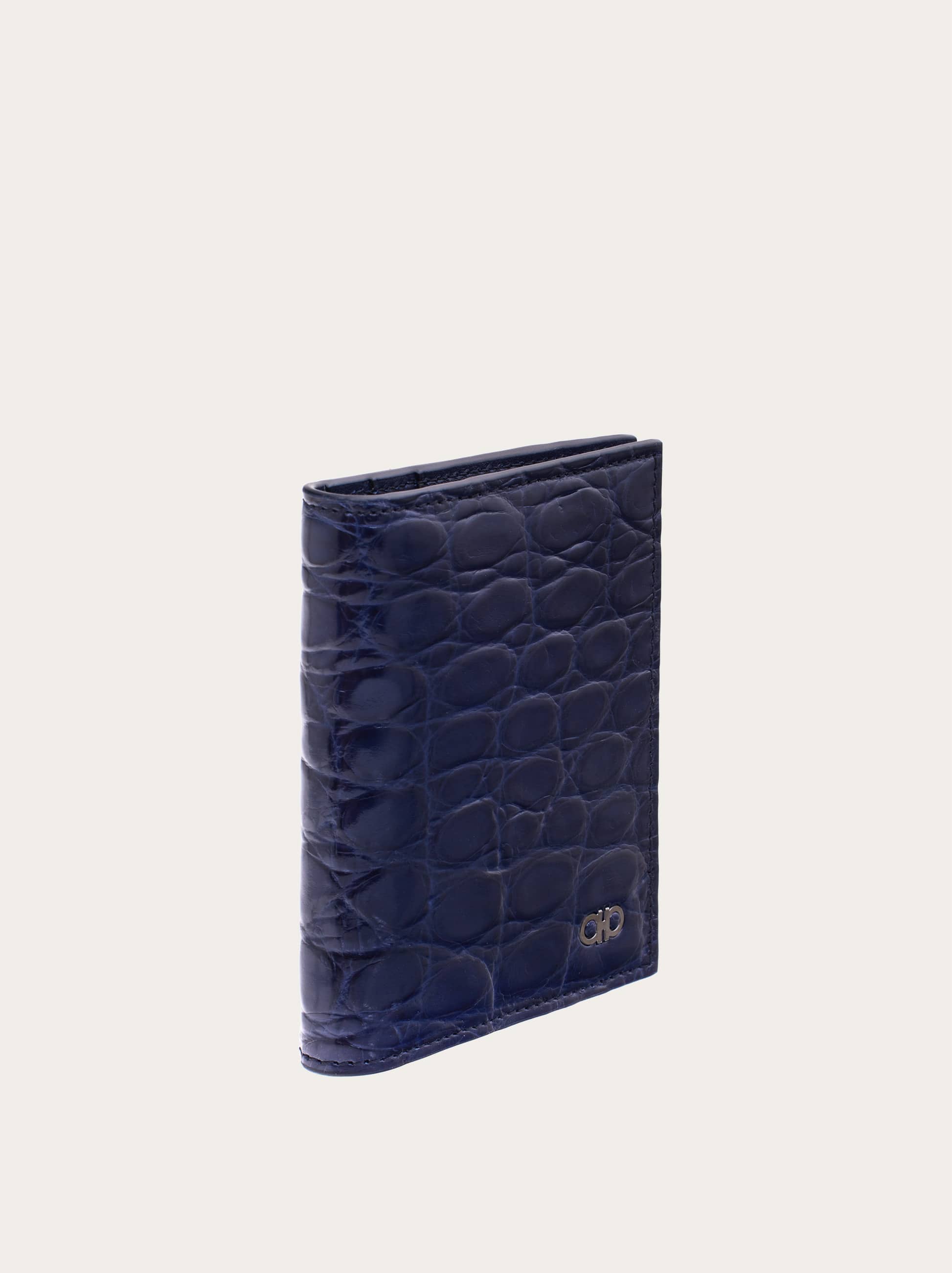 Ferragamo Gancini Credit Card Holder In Blue