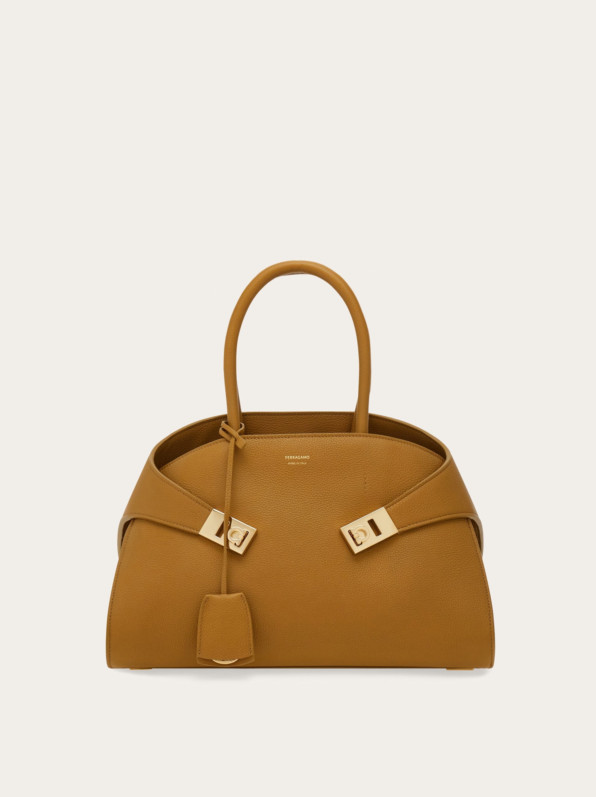 Ferragamo Women Hug Small Leahter Tote Bag In Brown
