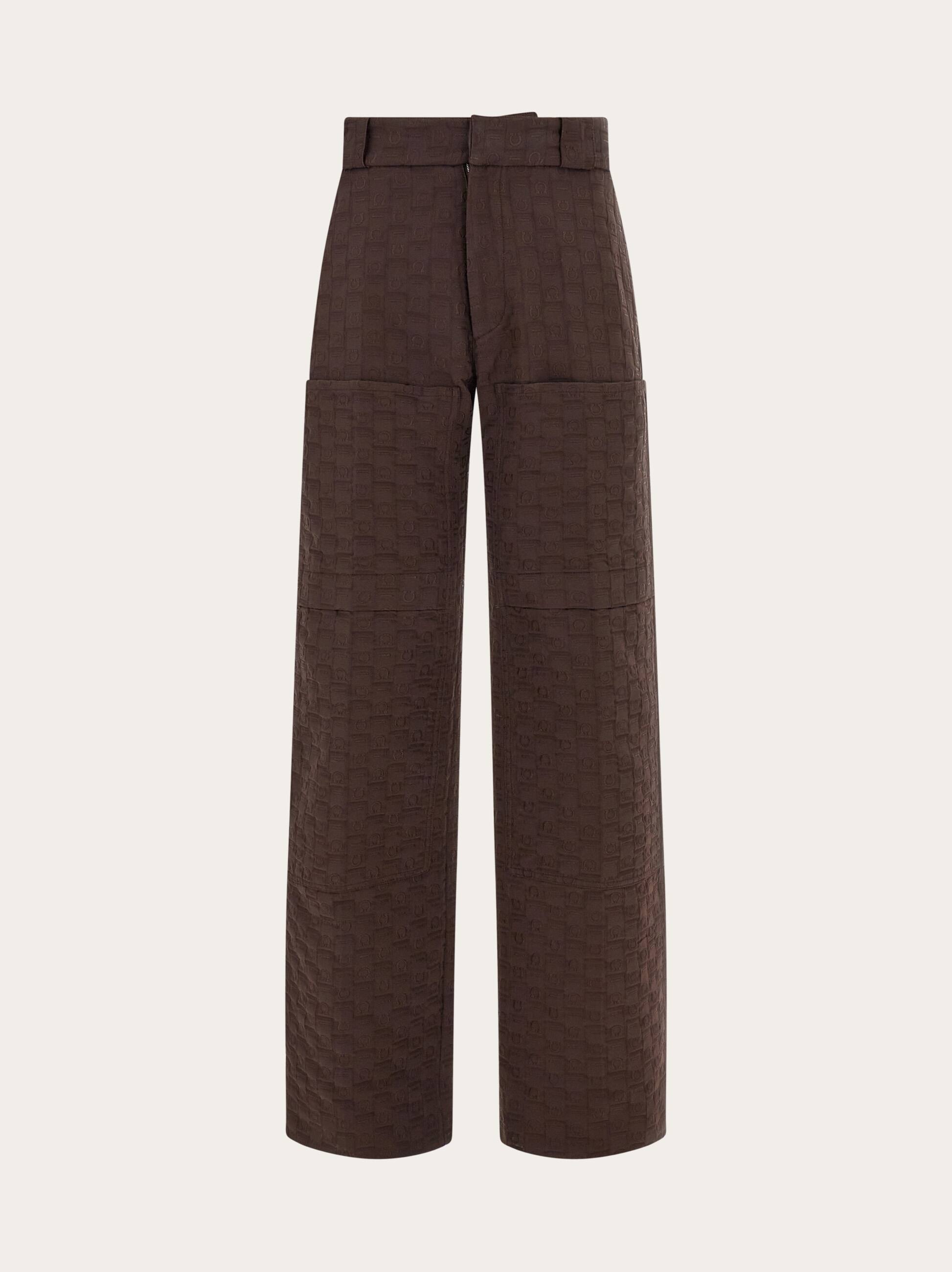 Ferragamo Monogram Trouser In Green
