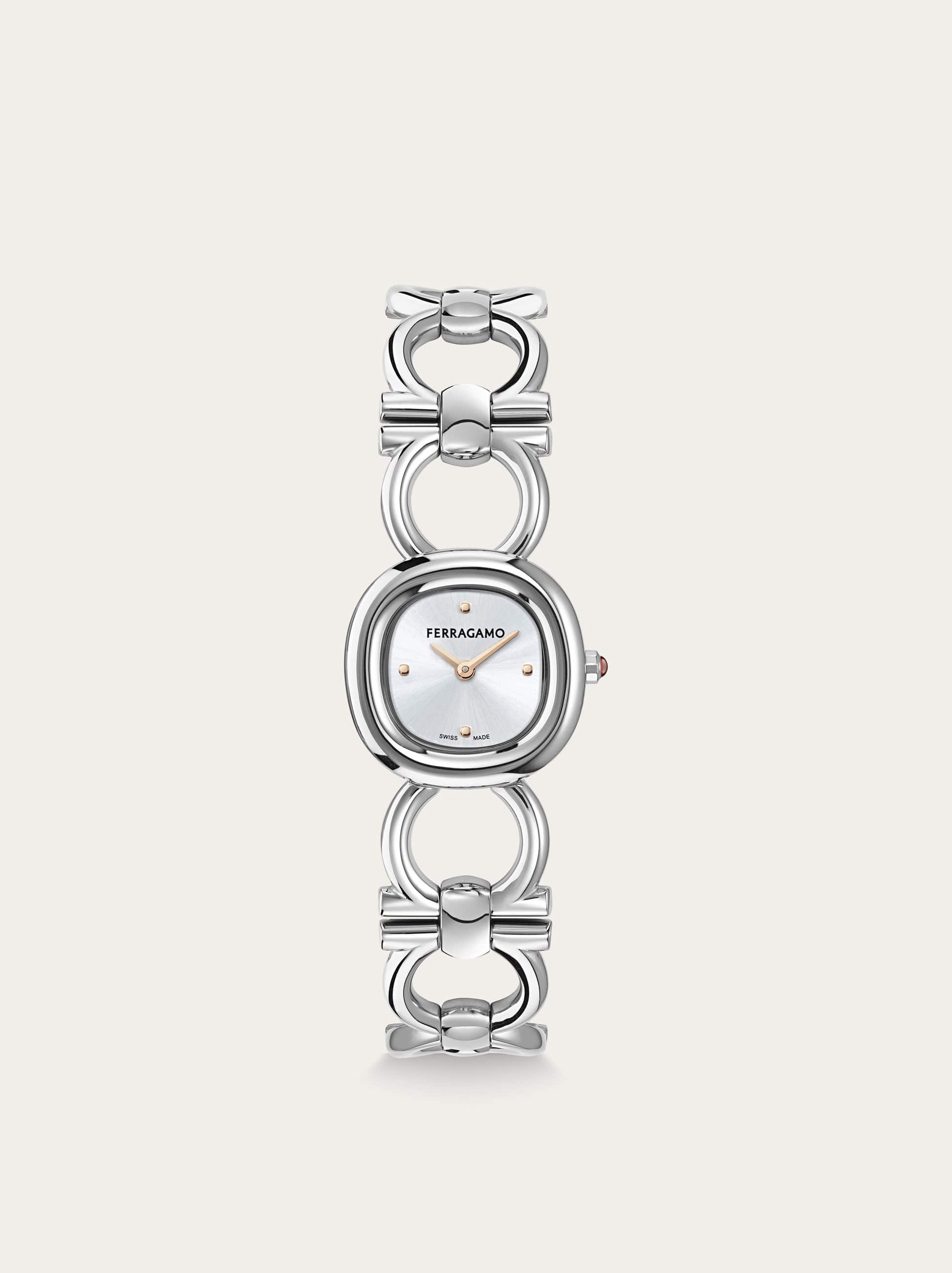 Ferragamo Double Gancini Watch In White