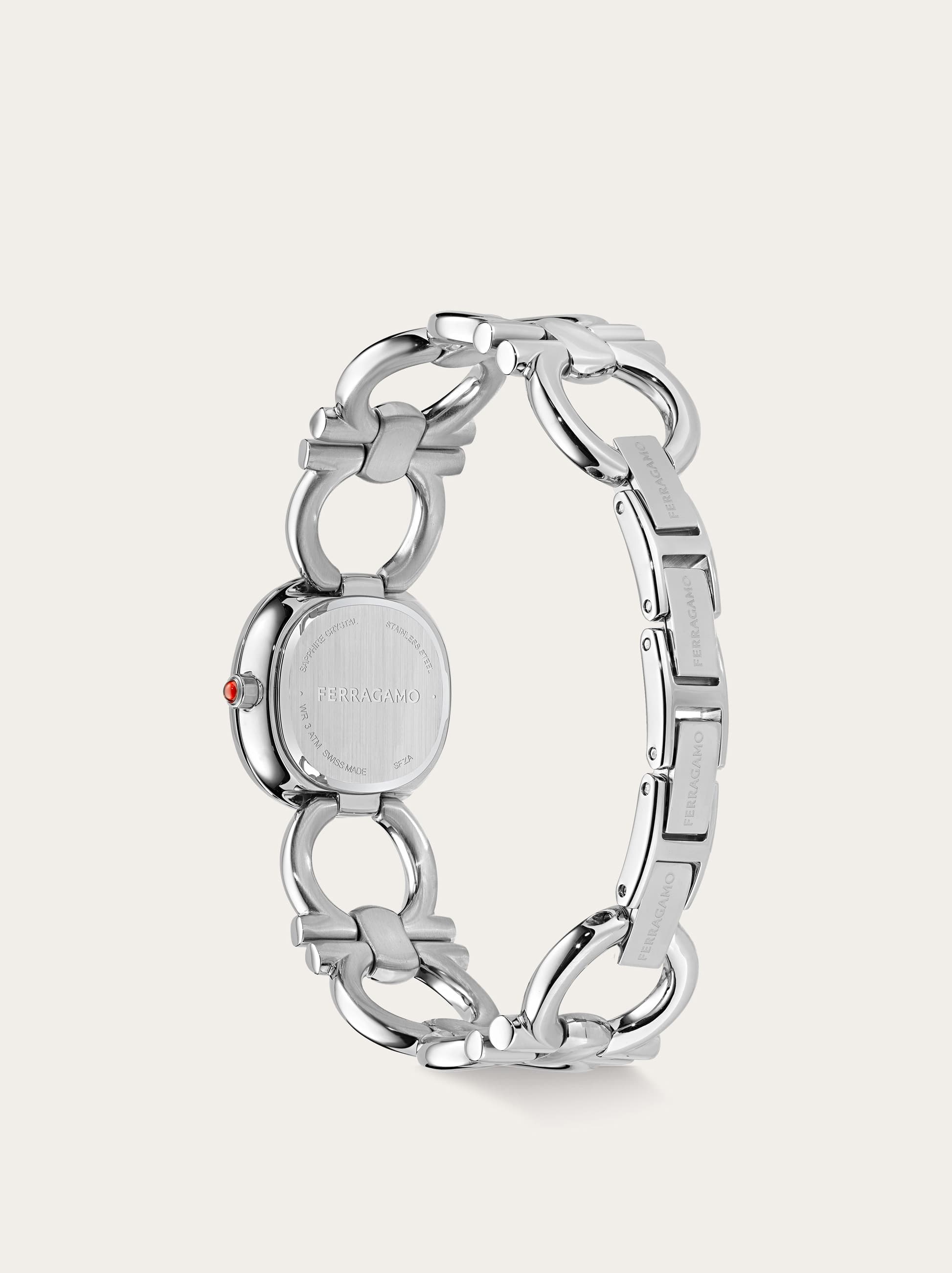 Ferragamo Double Gancini Watch In White