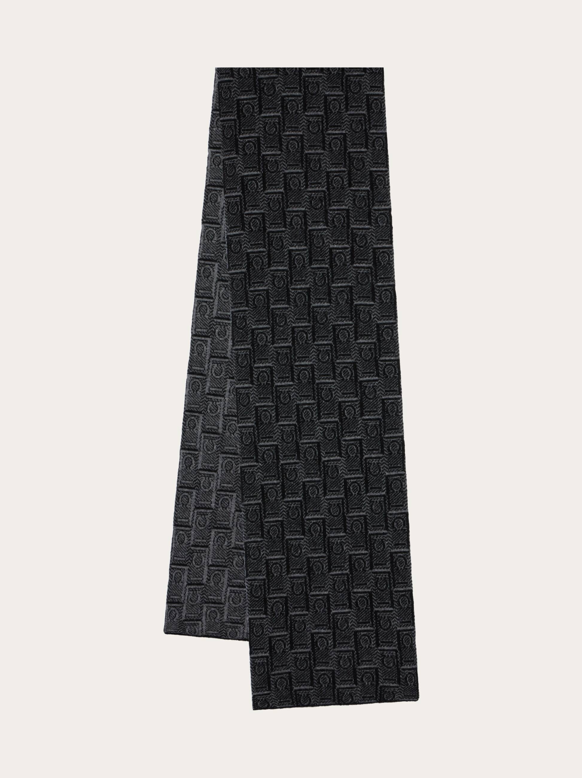 Ferragamo Monogram Scarf In Black