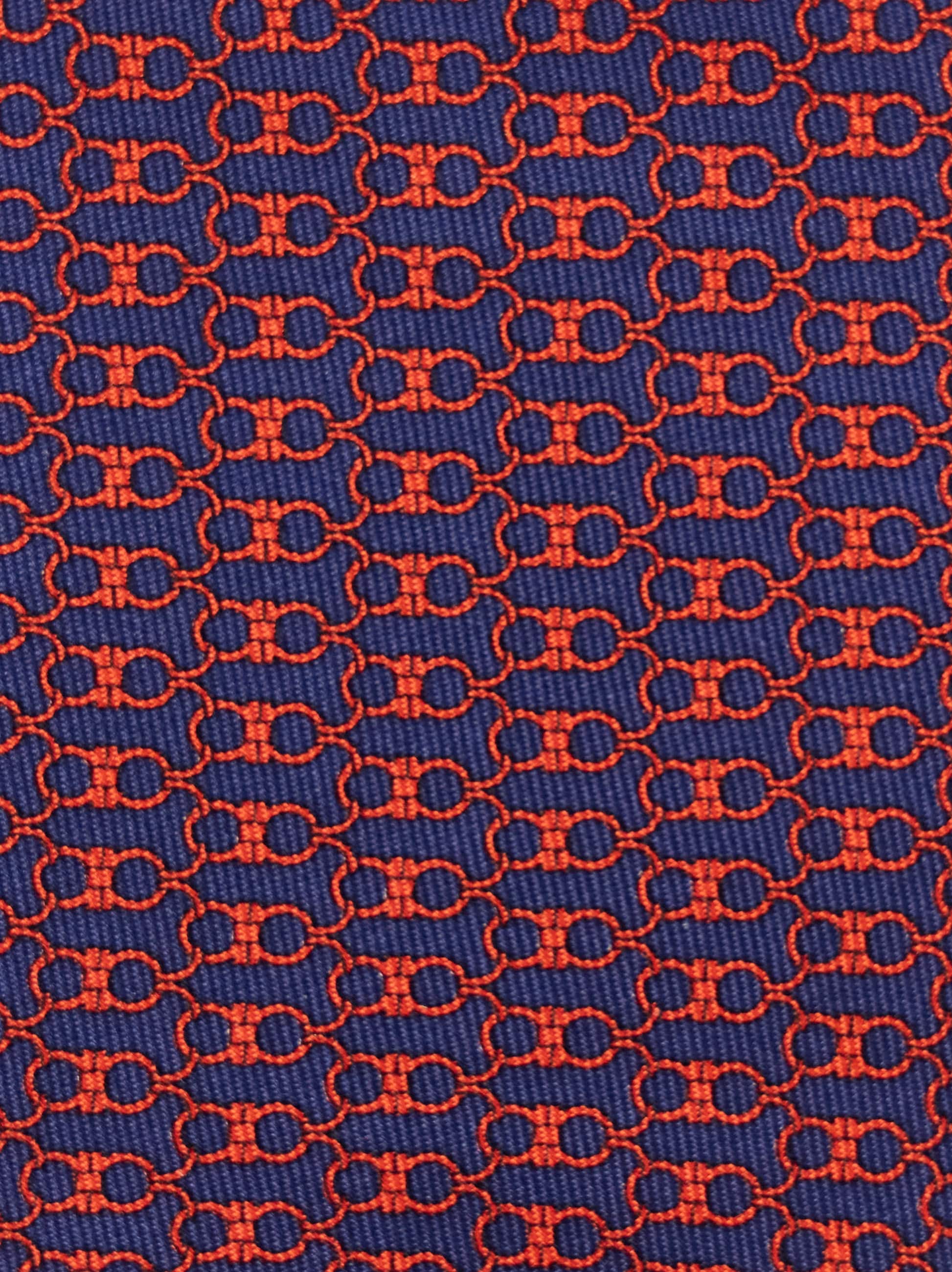 Ferragamo Gancini Print Silk Tie In Blue
