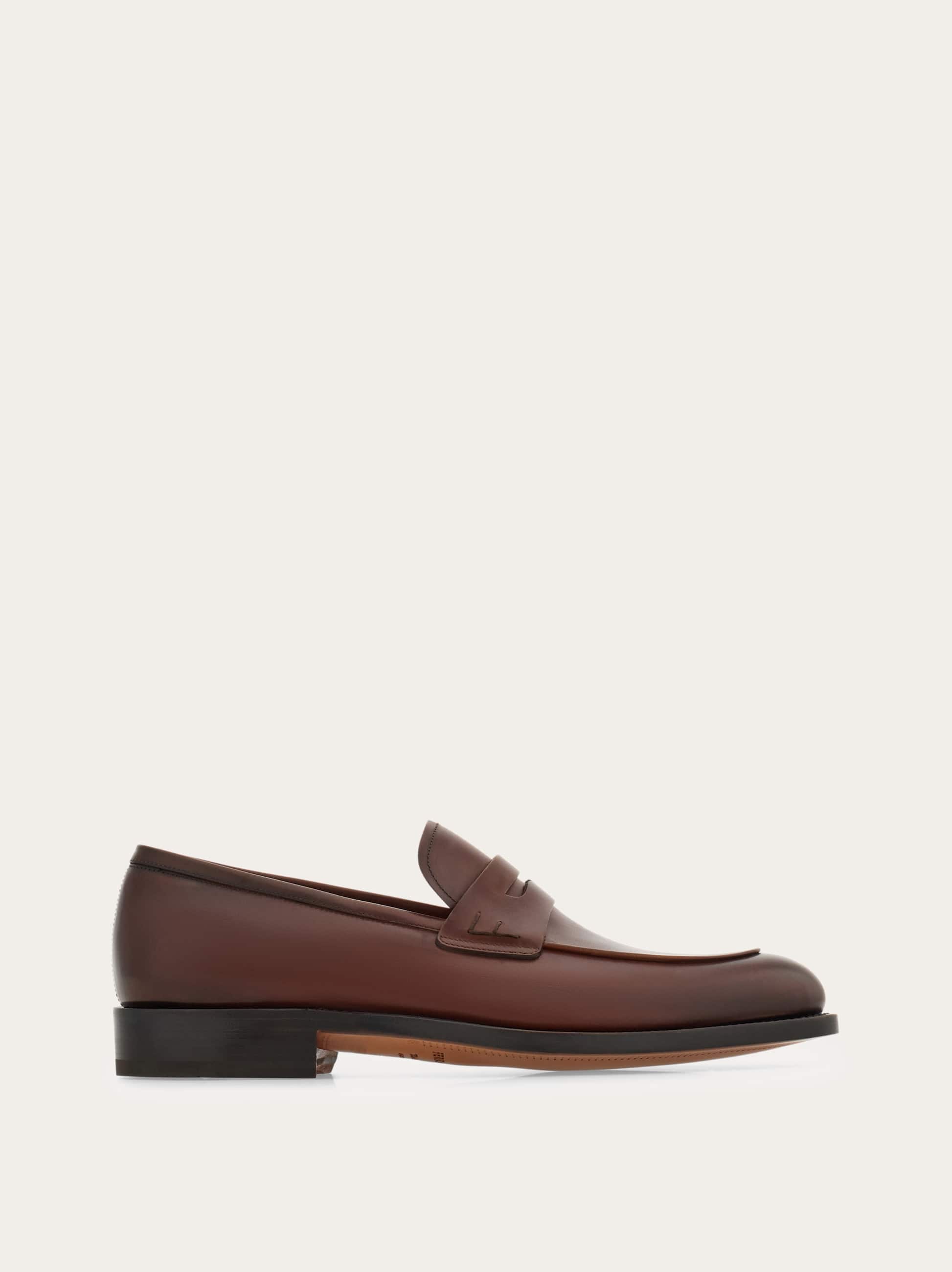 Ferragamo Gancio-plaque Leather Loafers In Brown